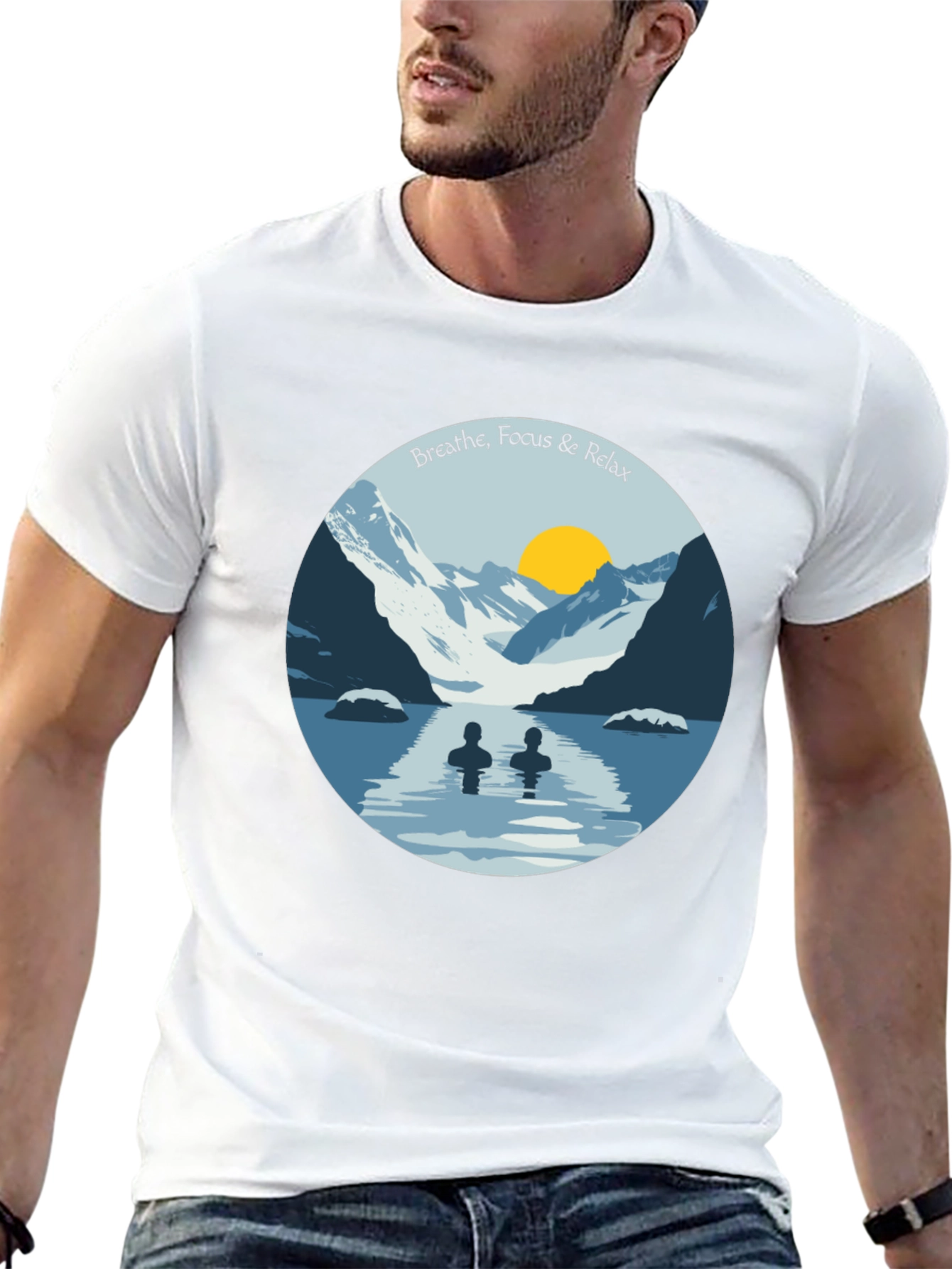Breathe Focus Relax Graphic Tee - Black