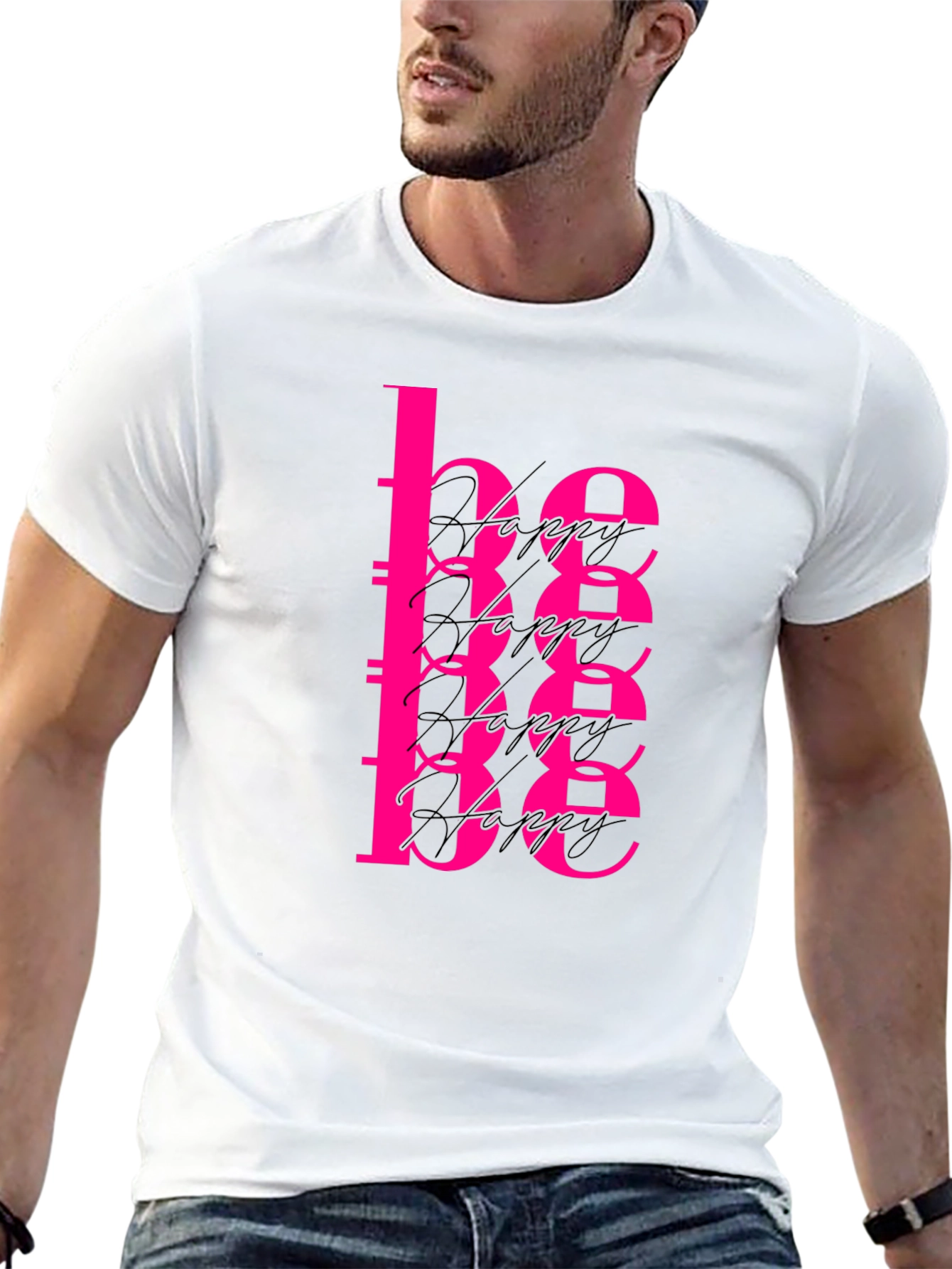 Be Happy Graphic Tee - Black T-Shirt