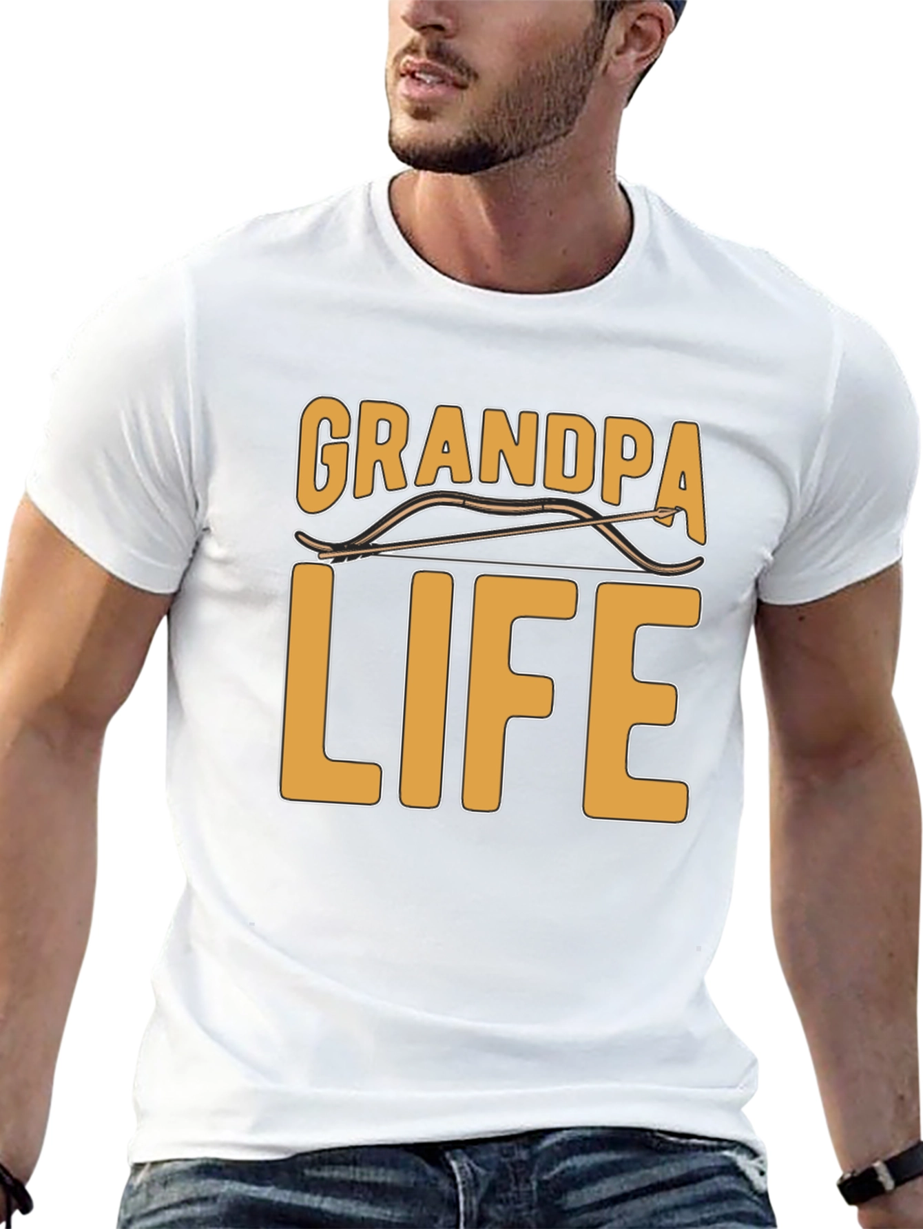 Grandpa Life Black T-Shirt Archery Graphic Tee