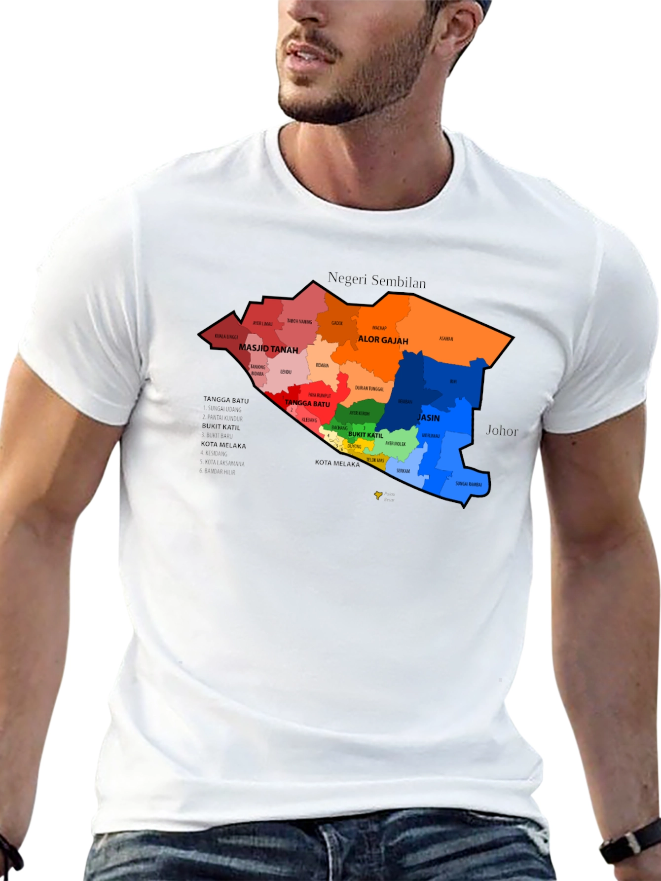 Melaka Map Graphic T-Shirt