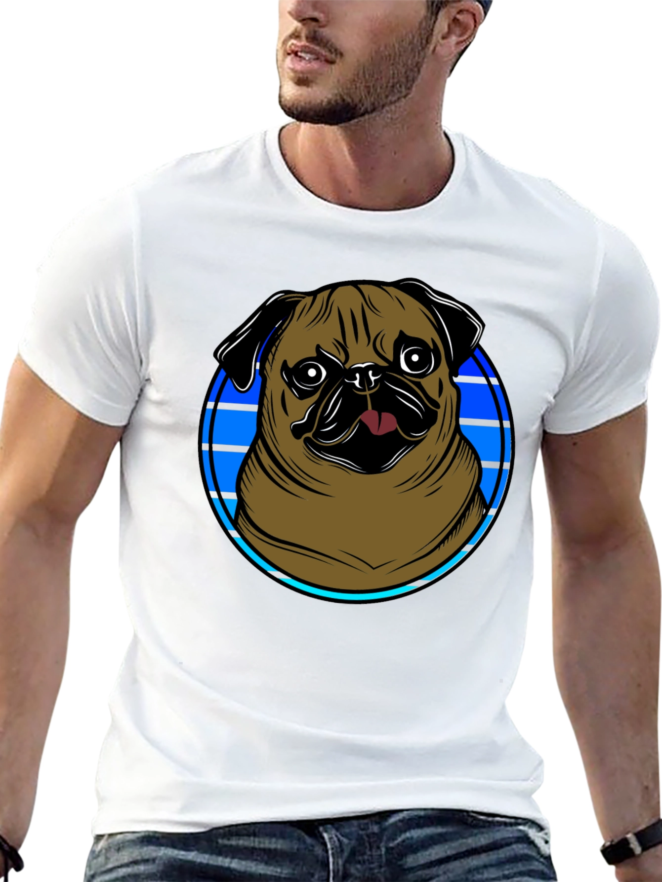 Pug Graphic Tee - Mens Black T-Shirt