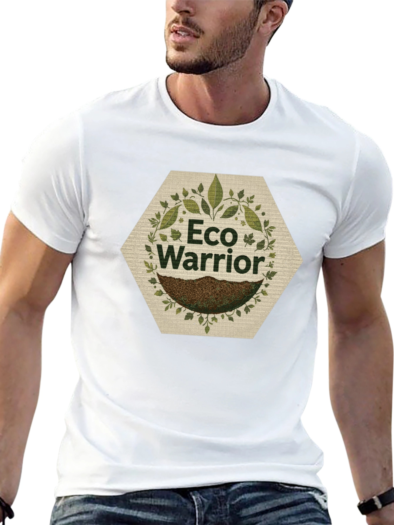 Eco Warrior T-Shirt - Black Nature Inspired Design