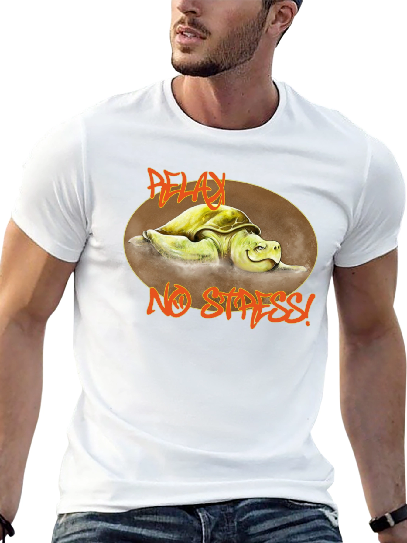 Relax No Stress Turtle Graphic T-Shirt