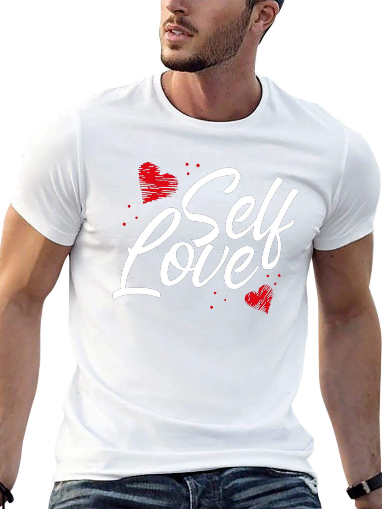 Self Love Heart Graphic Black T-Shirt