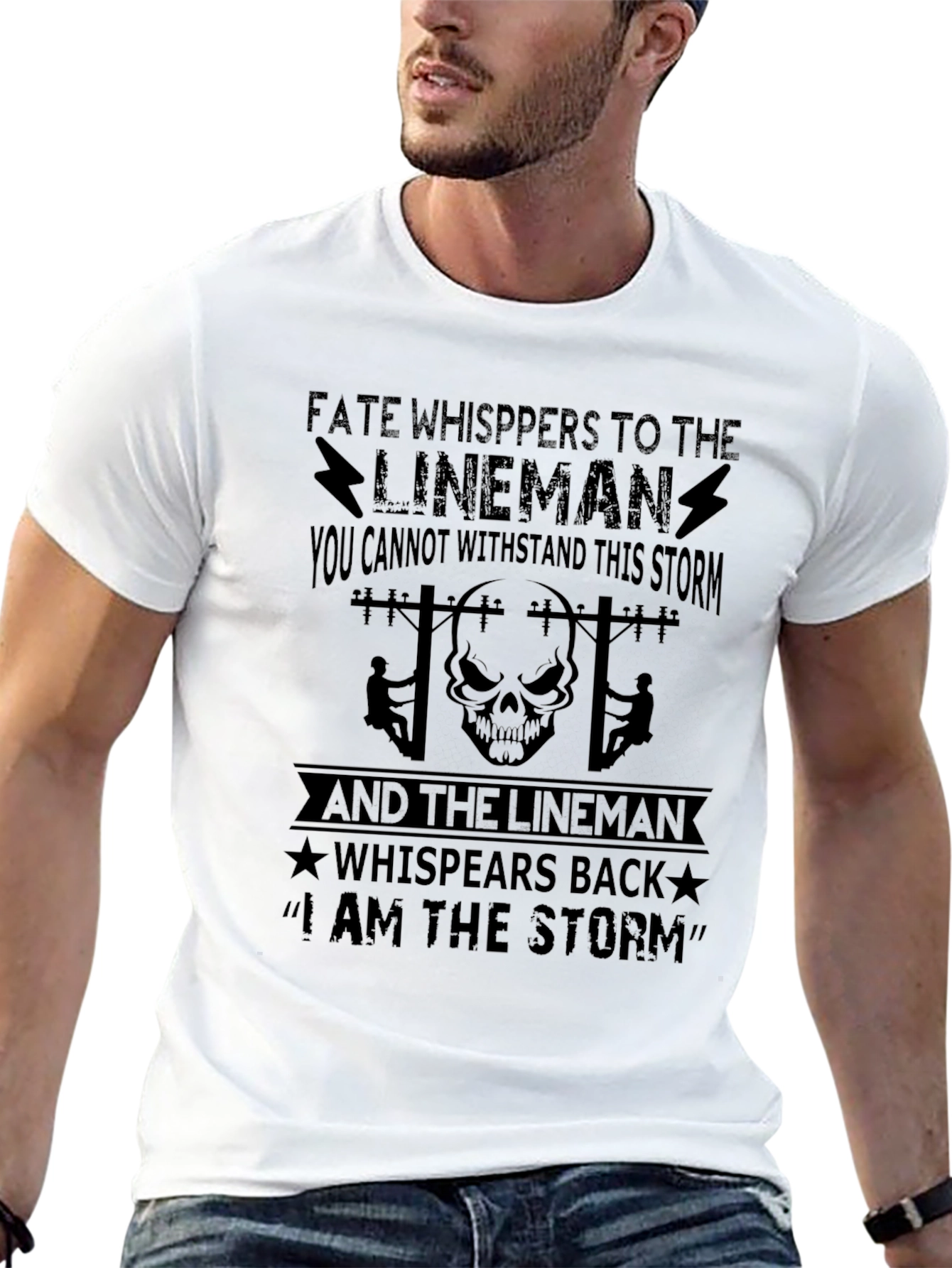 Lineman I Am The Storm T-Shirt - Black