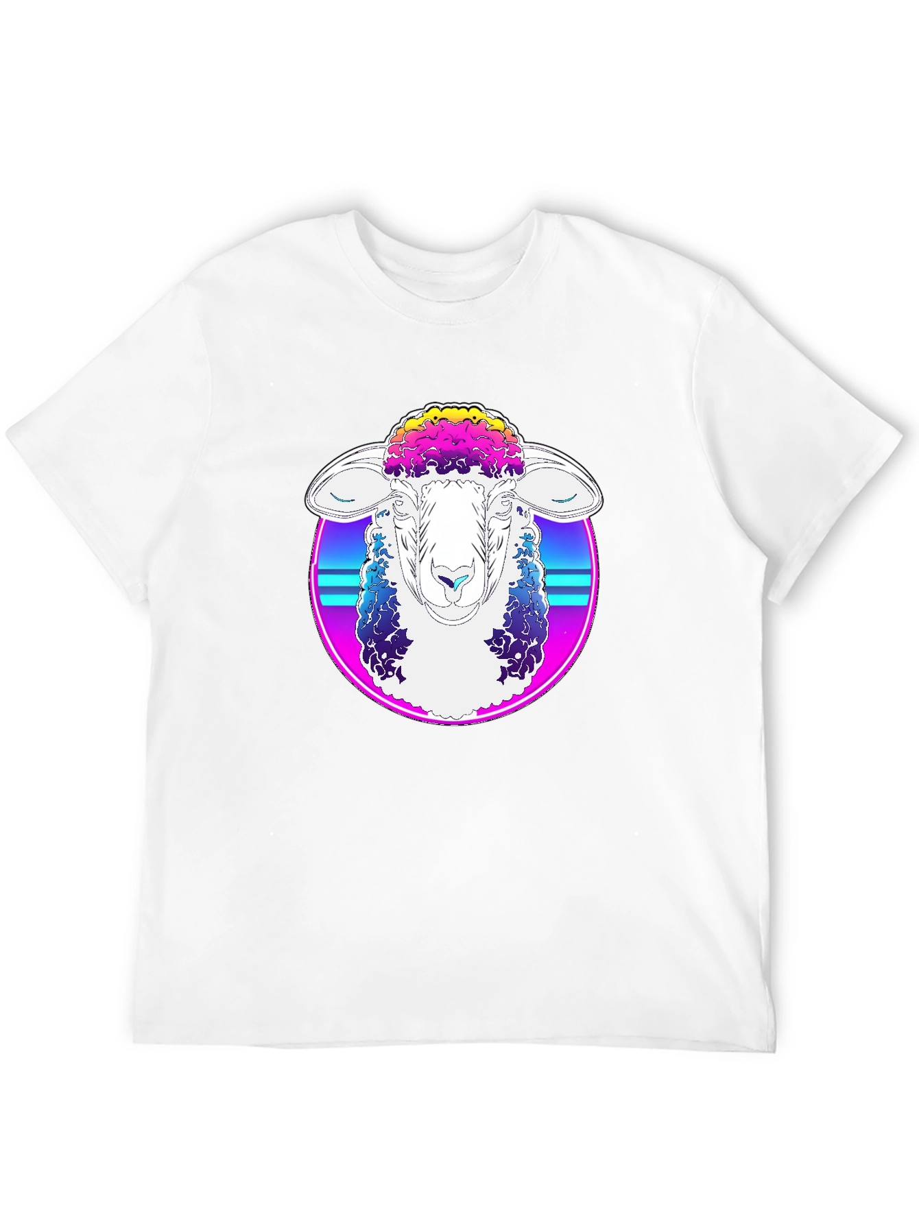 Retro Sheep Graphic Tee - Cool Synthwave Style