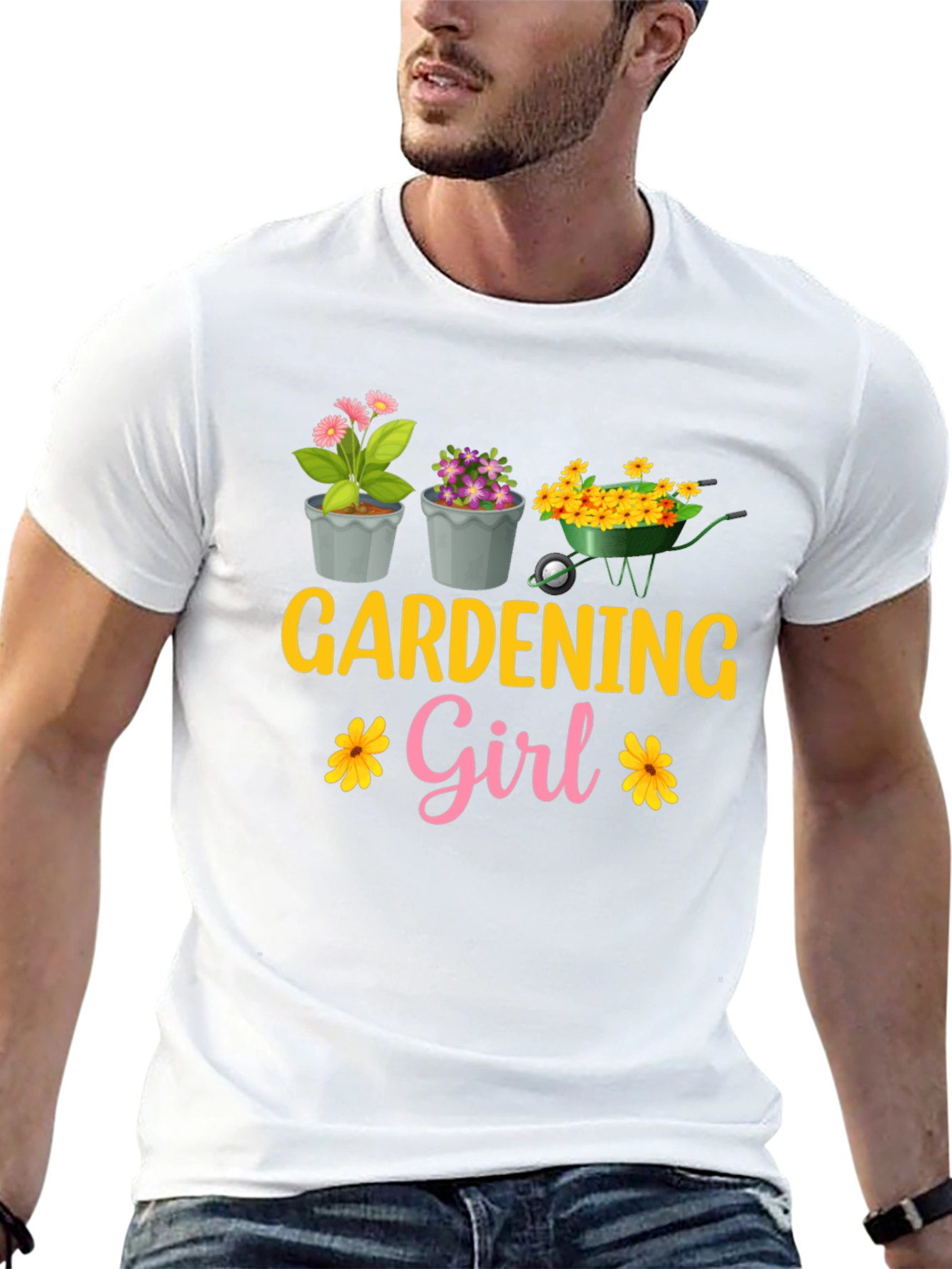 Gardening Girl T-Shirt - Floral Garden Design