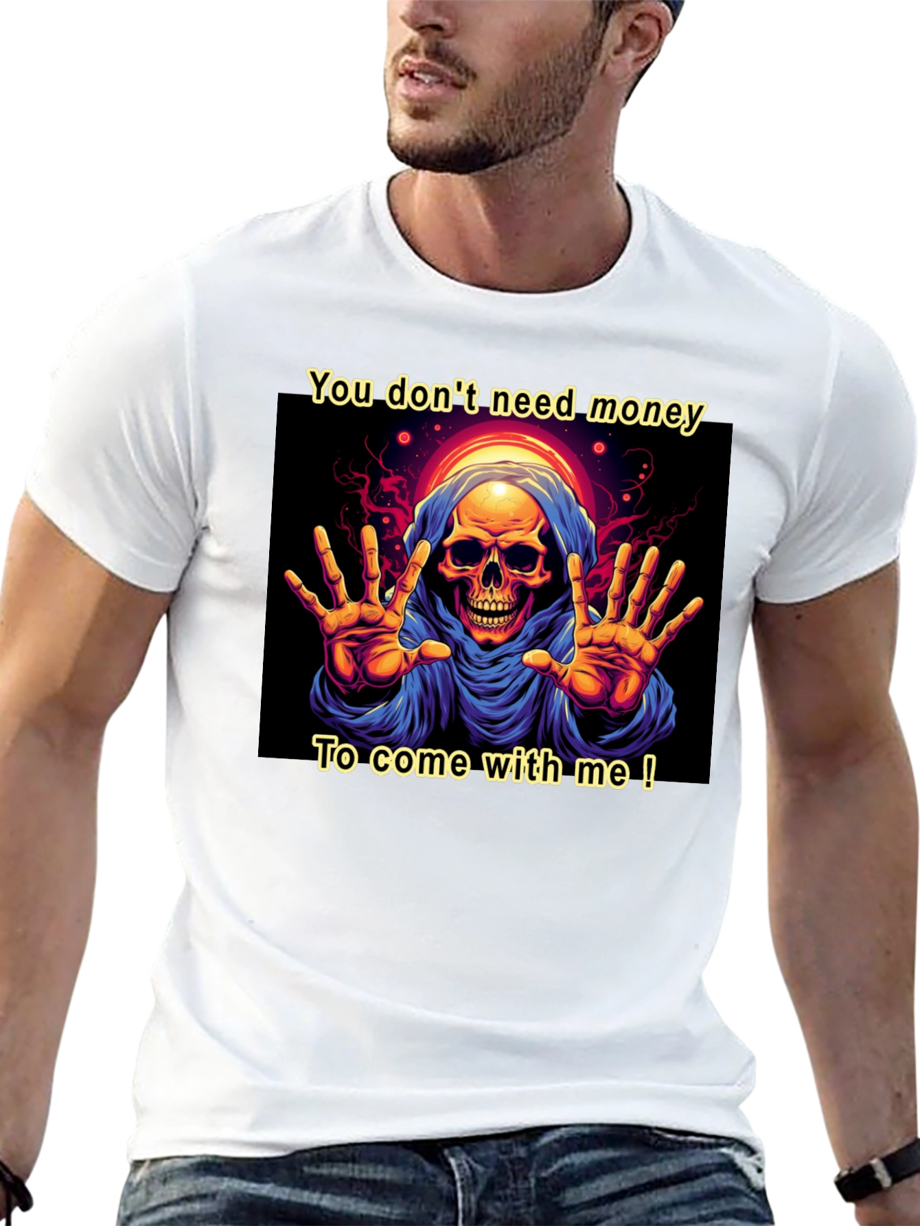 Grim Reaper Graphic Tee - You Dont Need Money