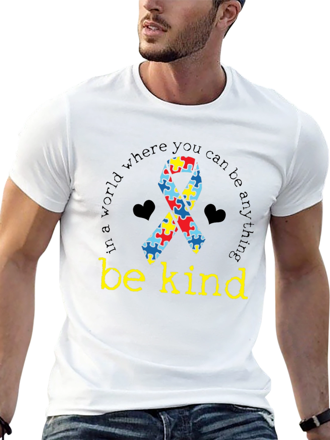 Autism Awareness Be Kind Black T-Shirt