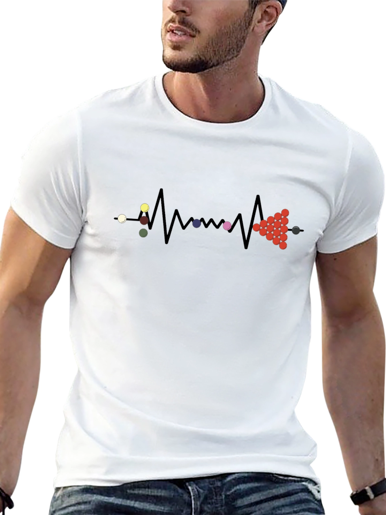 Snooker Heartbeat T-Shirt - Billiards Passion