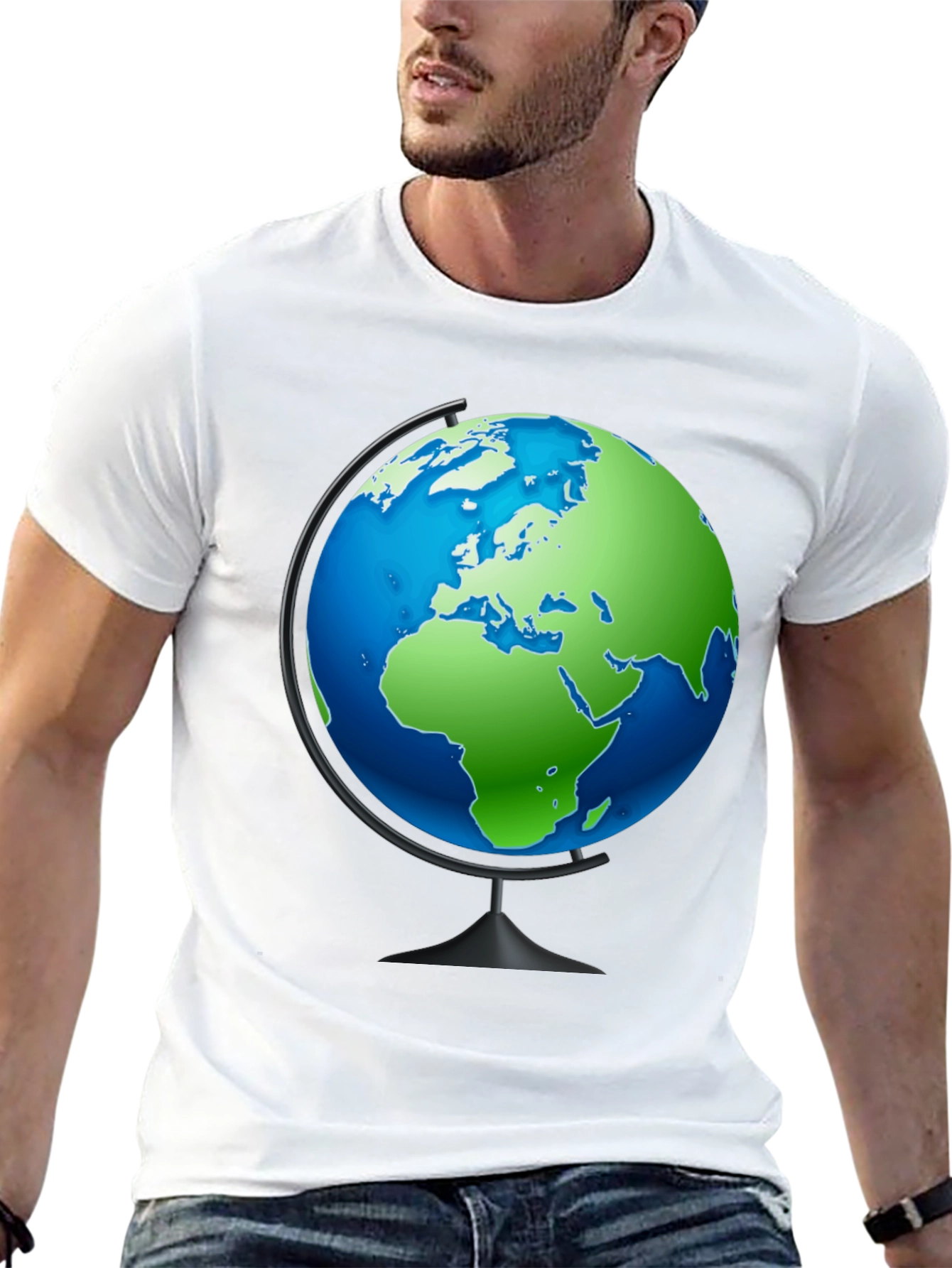 Globe Graphic Black T-Shirt - Travel the World!