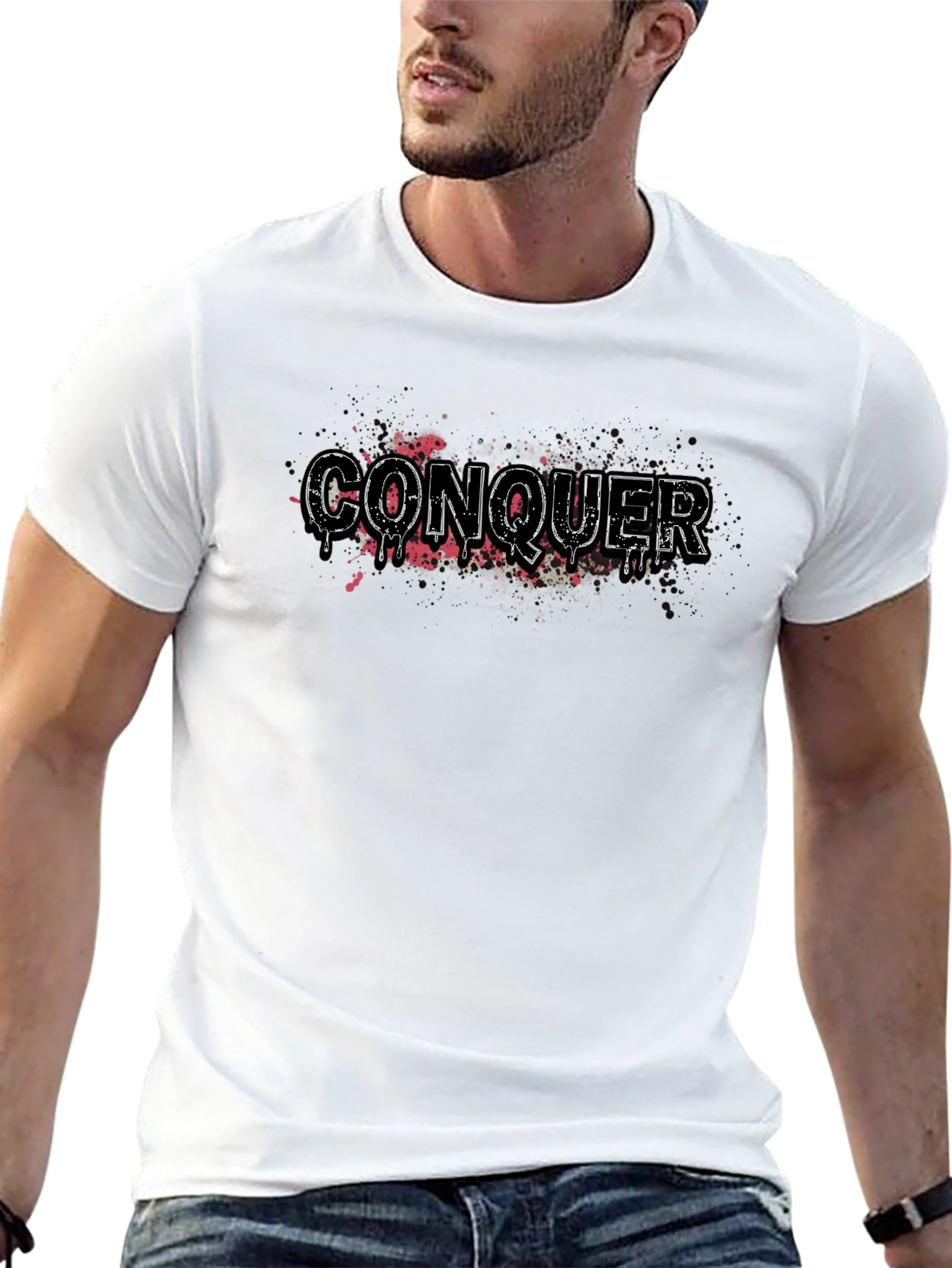 Conquer Graphic T-Shirt - Mens Black Tee