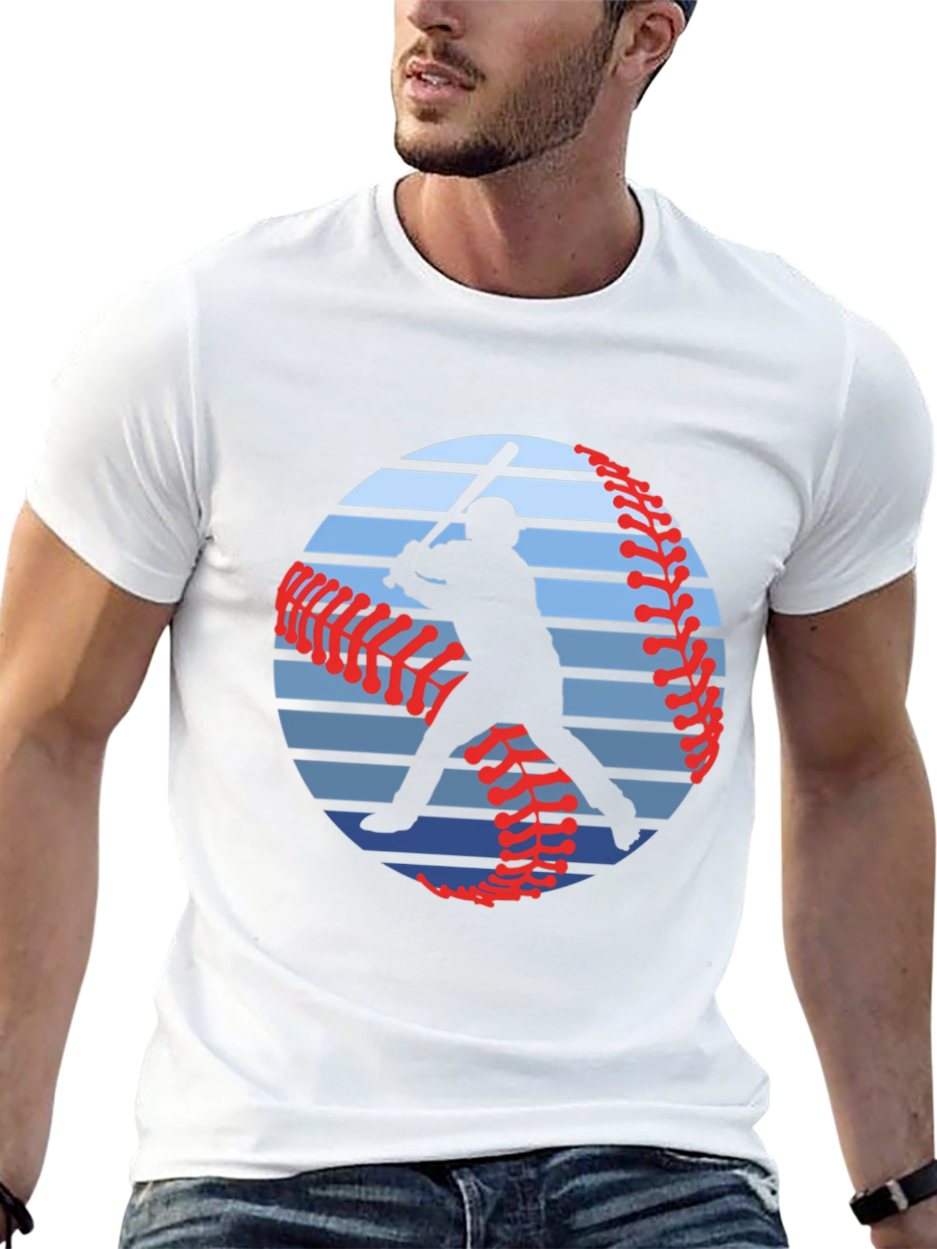 Baseball Silhouette Graphic T-Shirt