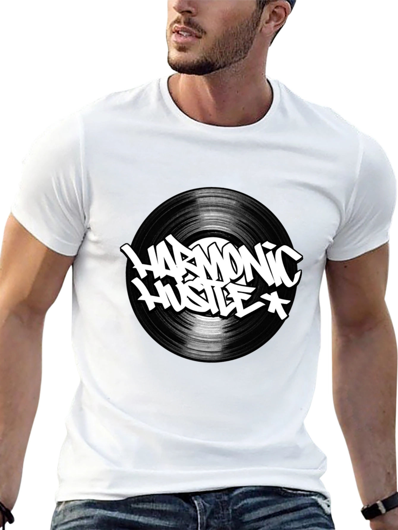 Harmonic Hustle Graphic Tee - Black Cotton T-Shirt
