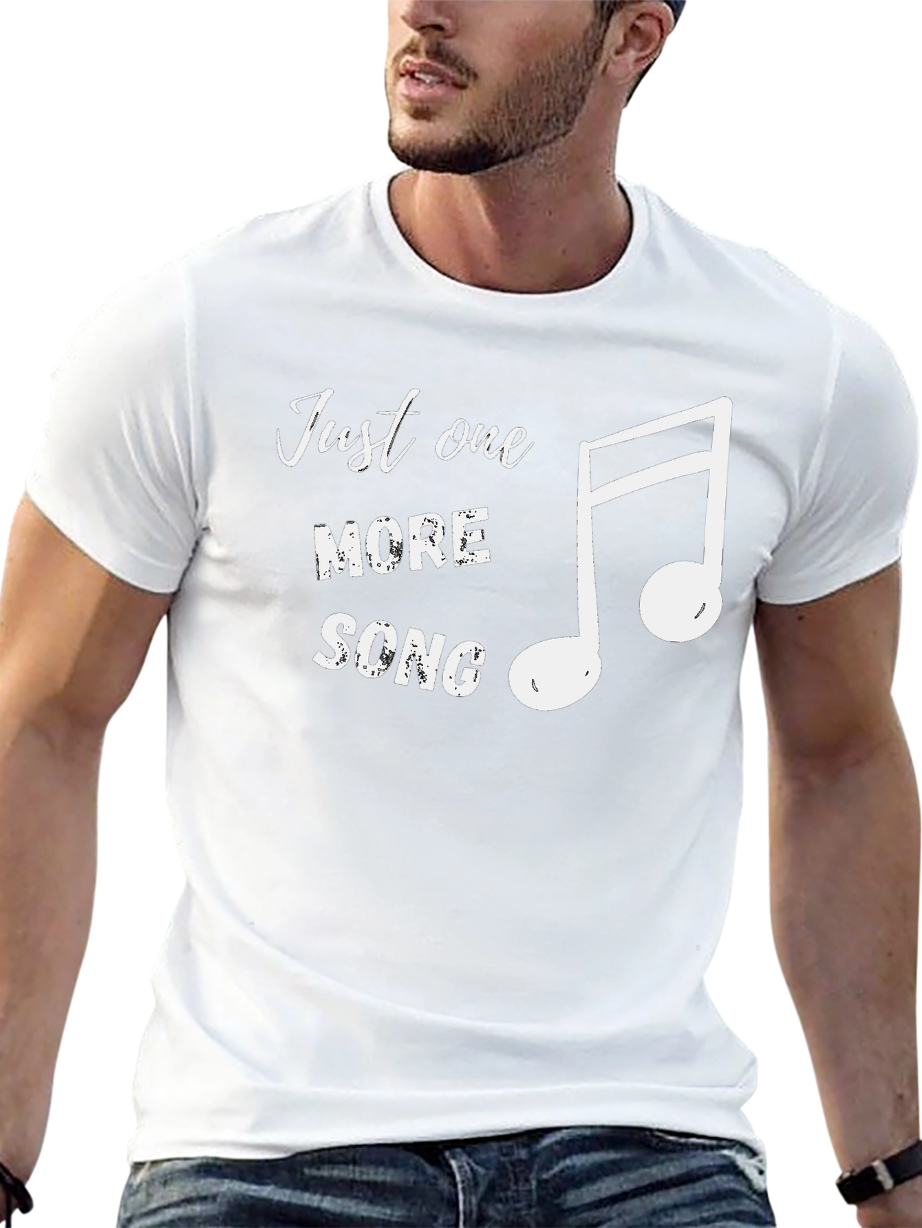 Just One More Song Black T-Shirt Music Lover
