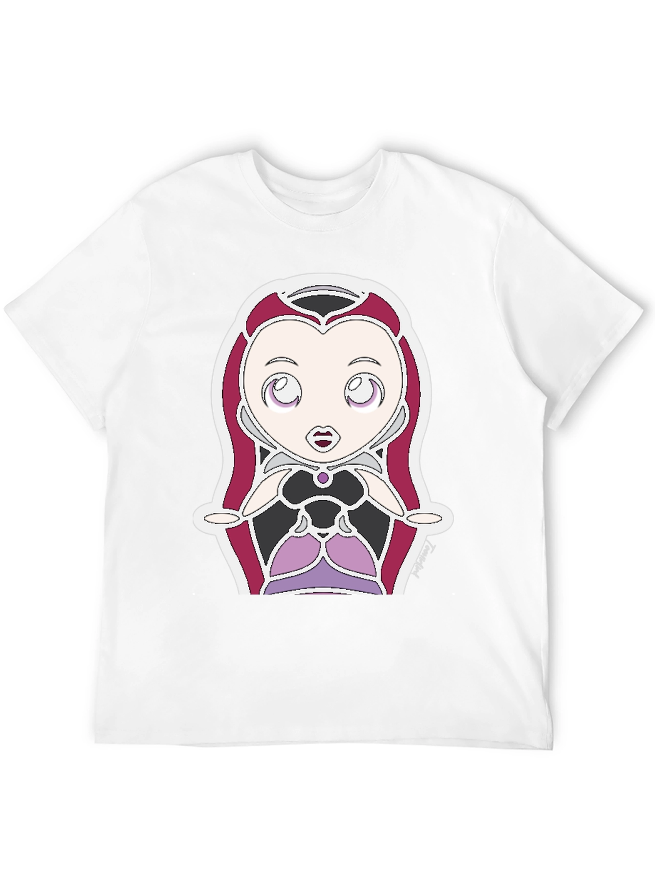 Cartoon Villain Graphic Tee - Black