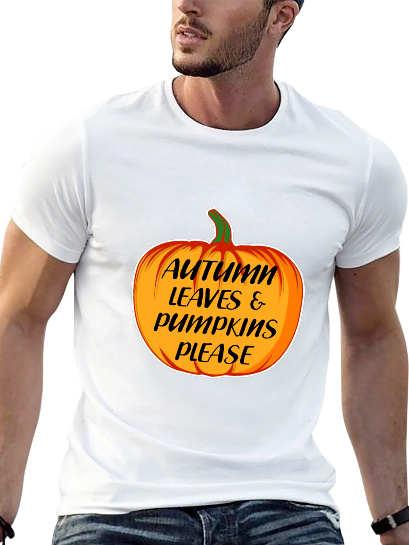 Autumn Leaves & Pumpkins Please T-Shirt