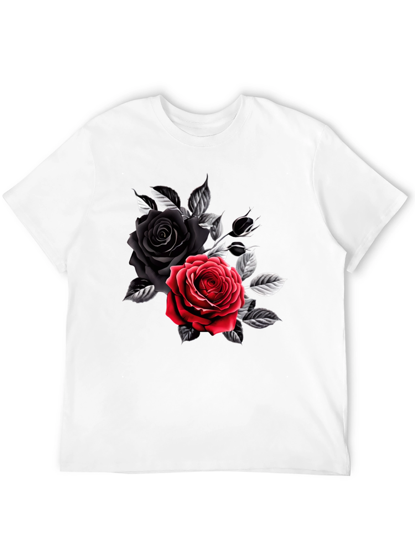 Rose Graphic T-Shirt - Black Cotton Tee