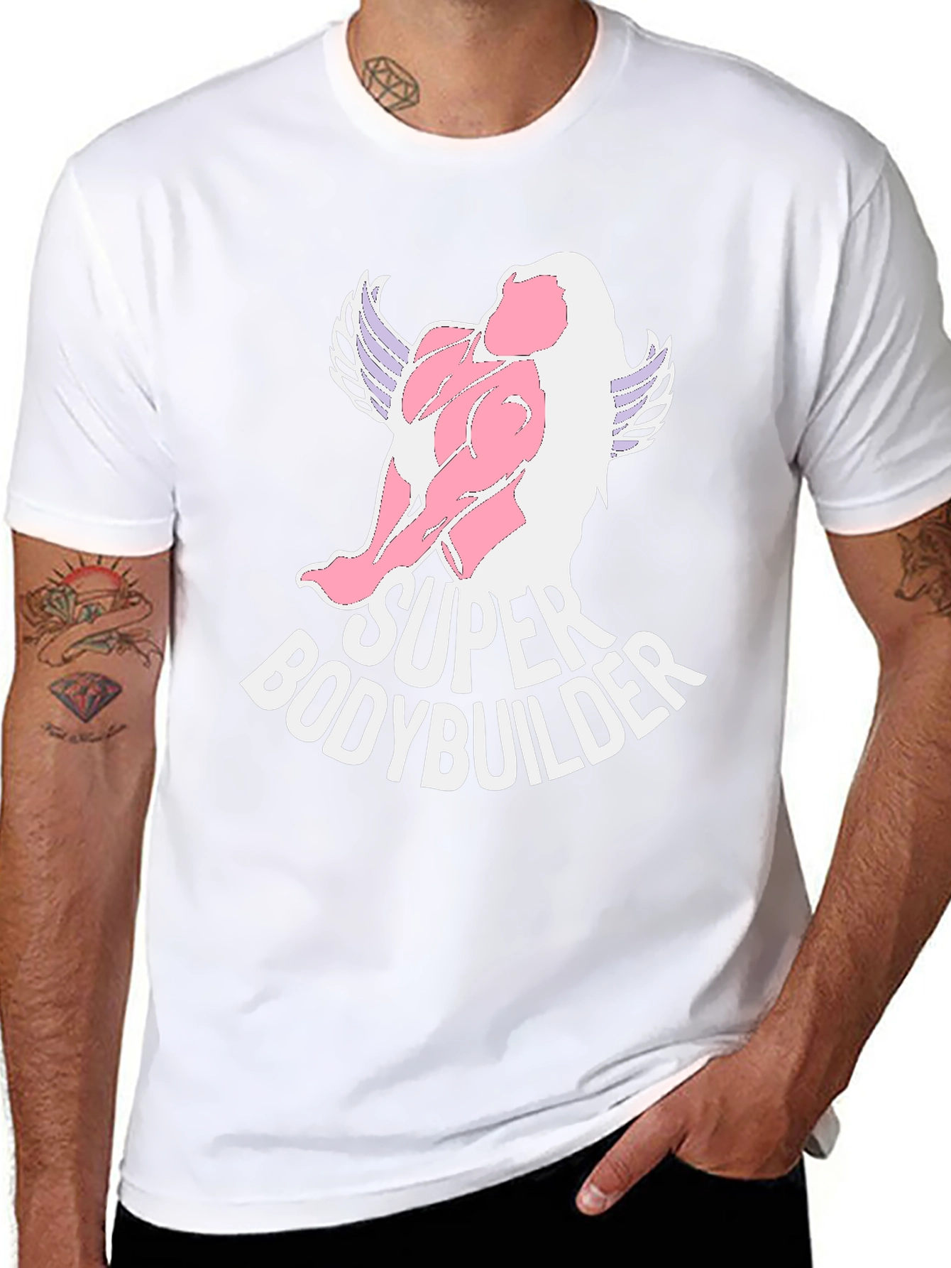 Super Bodybuilder Graphic Tee - Black Cotton