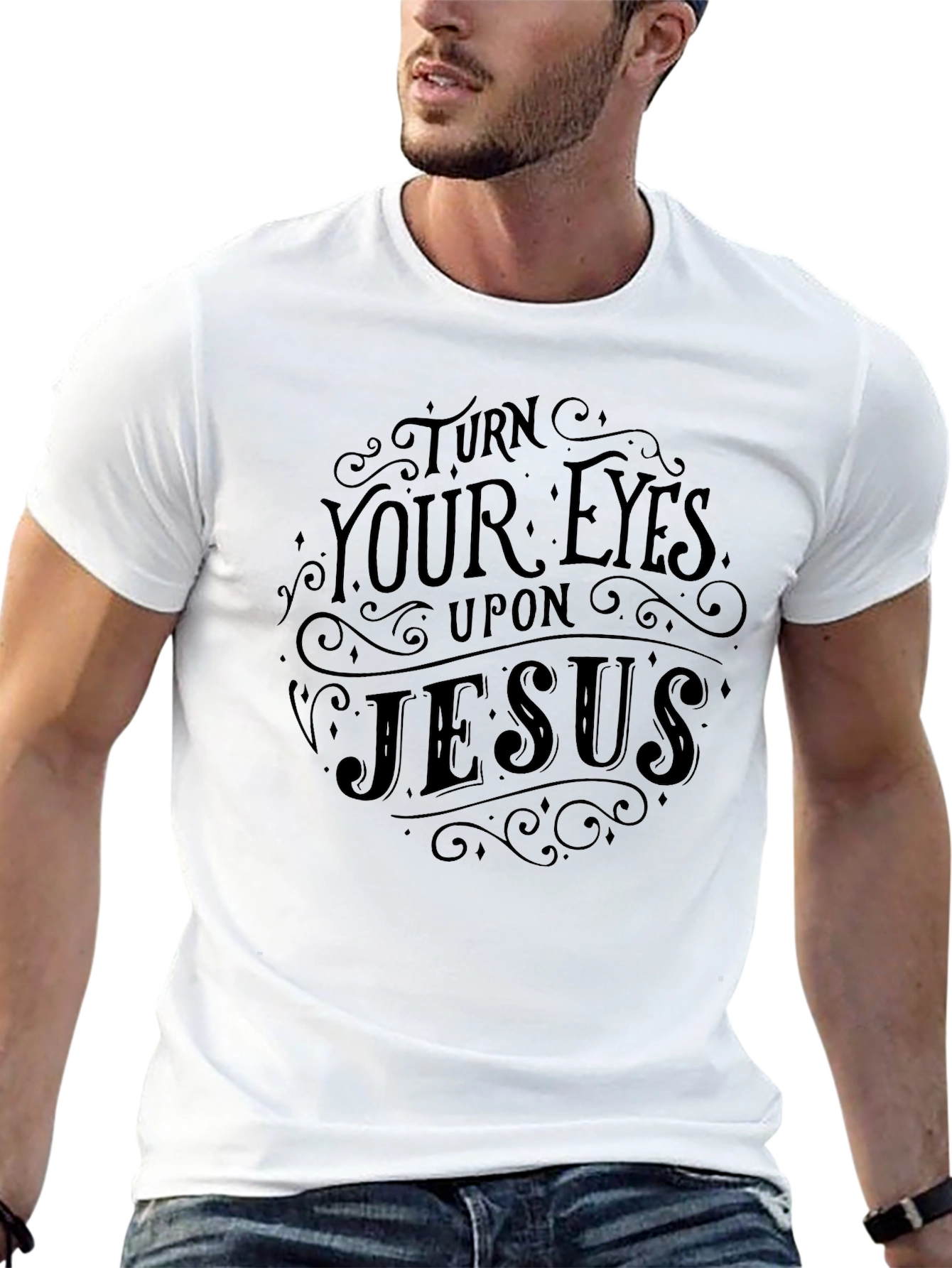 Turn Your Eyes Upon Jesus Black Graphic Tee