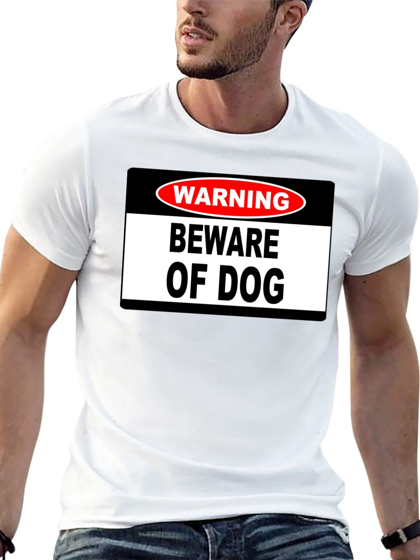 Warning Beware of Dog Graphic T-Shirt