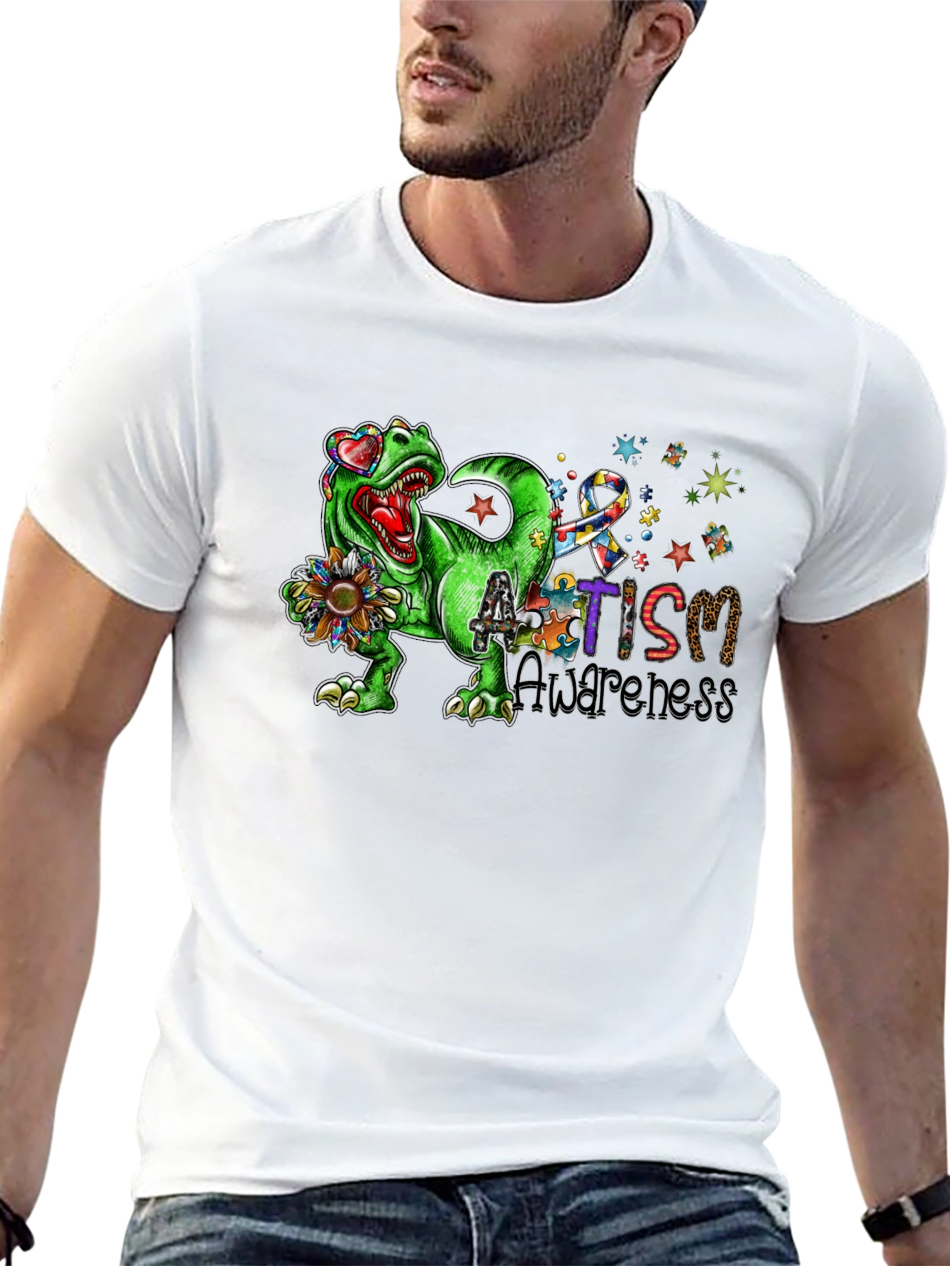 Autism Awareness Dinosaur T-Shirt