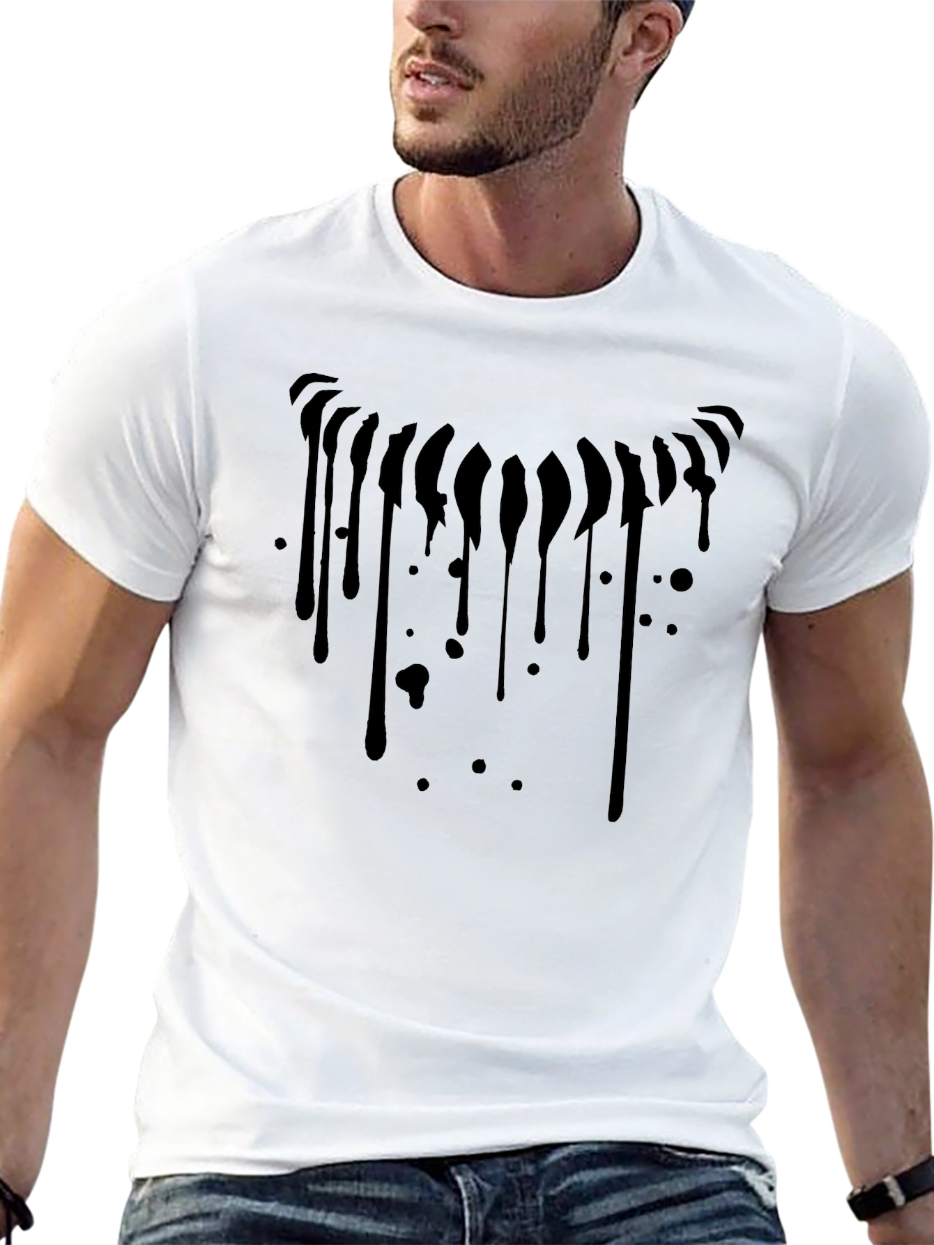 Black Drip Graphic Tee - Modern Style