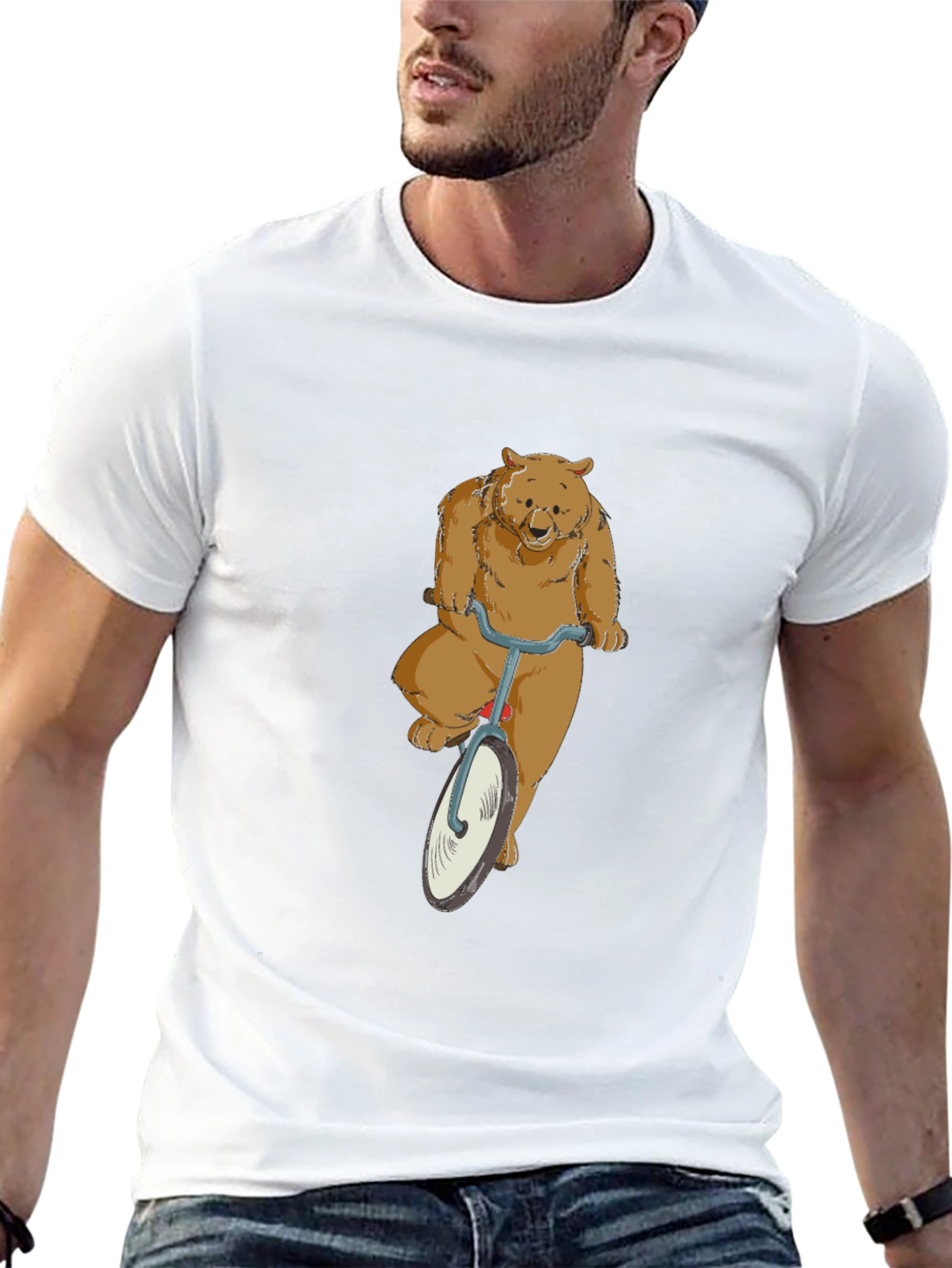 Bear on a Bike Graphic T-Shirt
