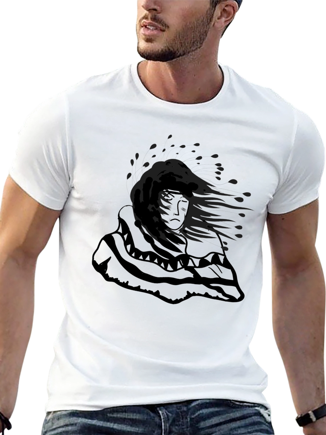 Mystic Woman Graphic Print Black T-Shirt