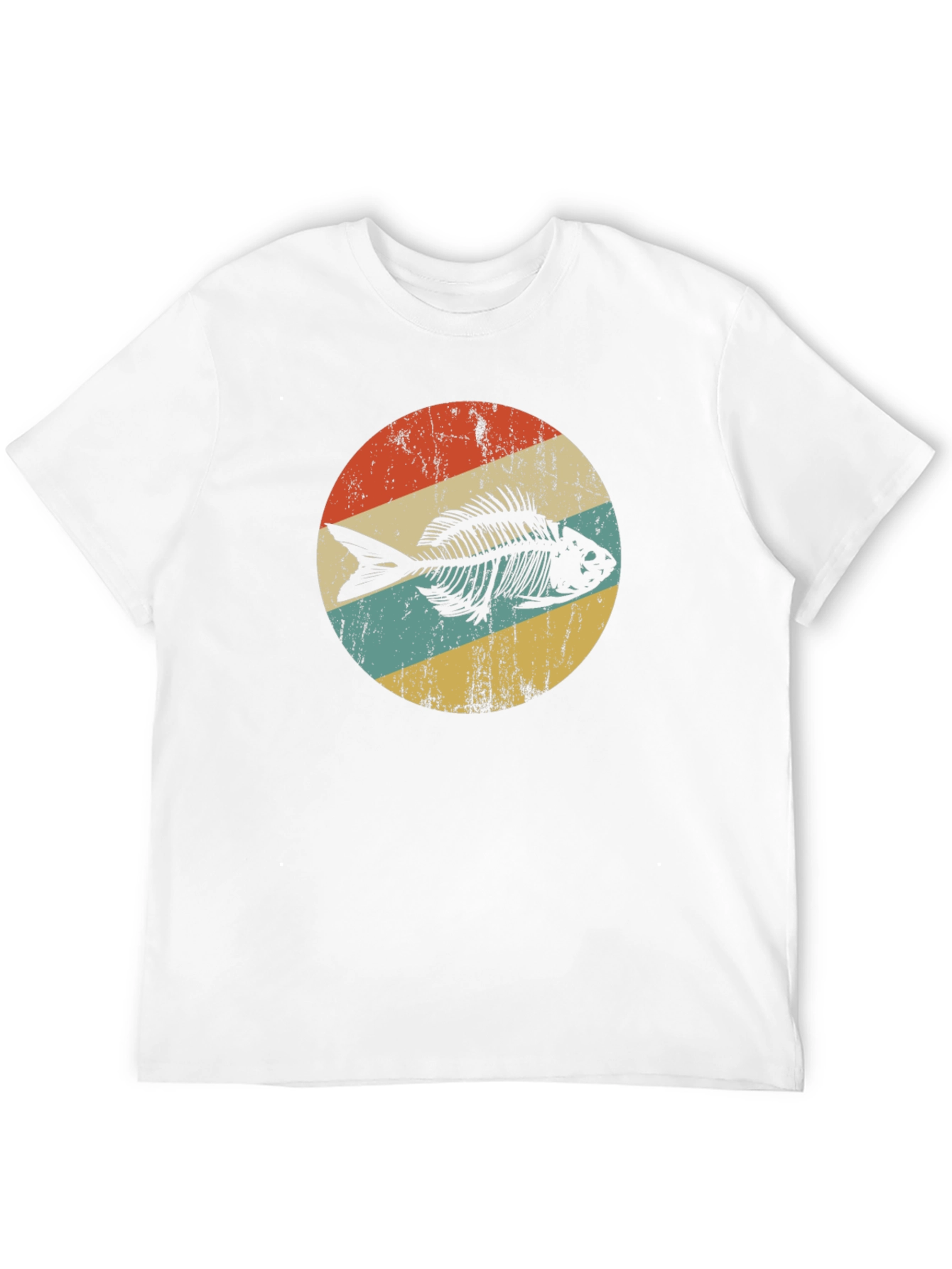 Retro Fish Skeleton Graphic T-Shirt
