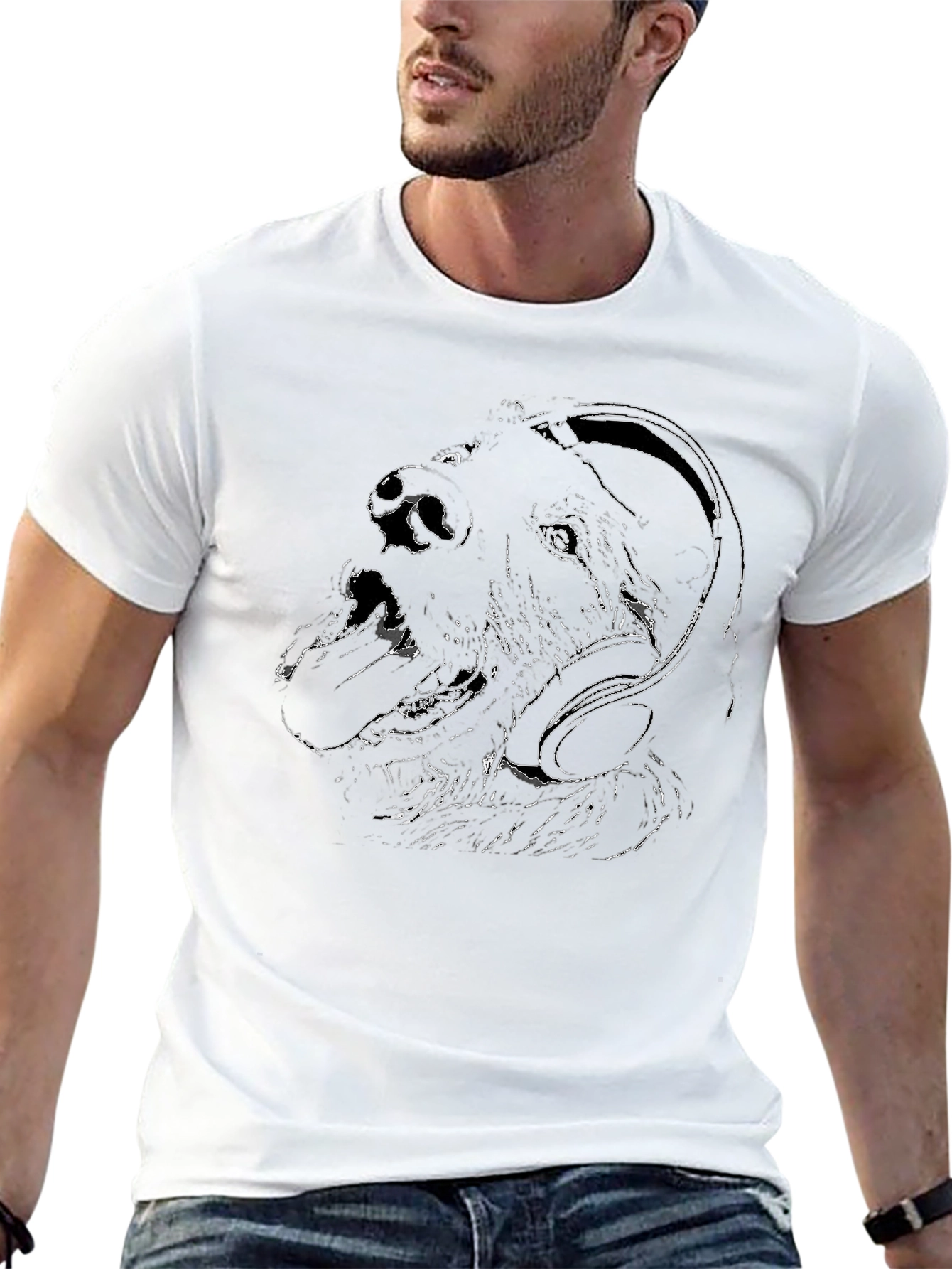 Dog DJ Graphic Tee - Cool Canine Headphones Design