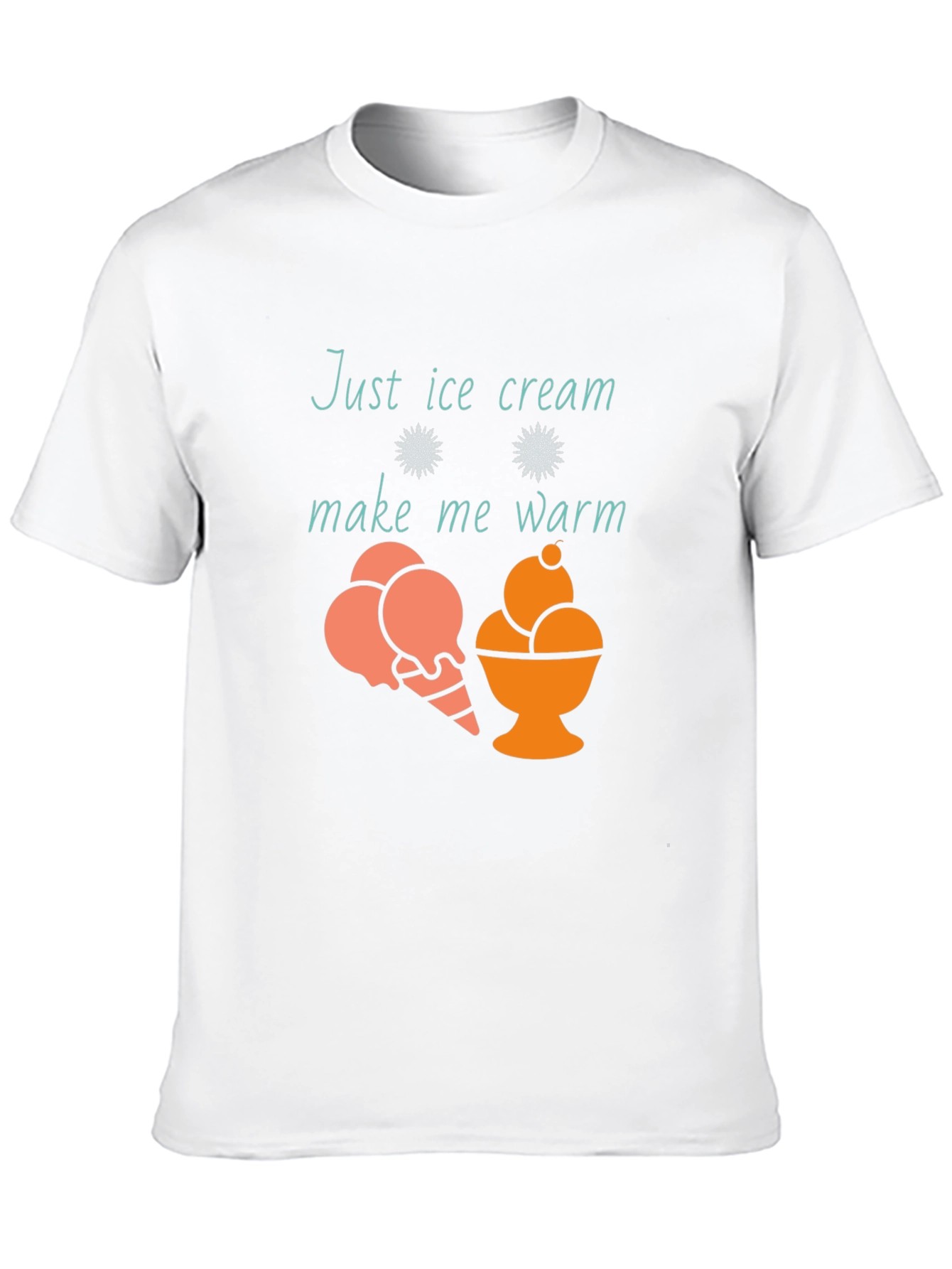 Just Ice Cream Make Me Warm Black T-Shirt