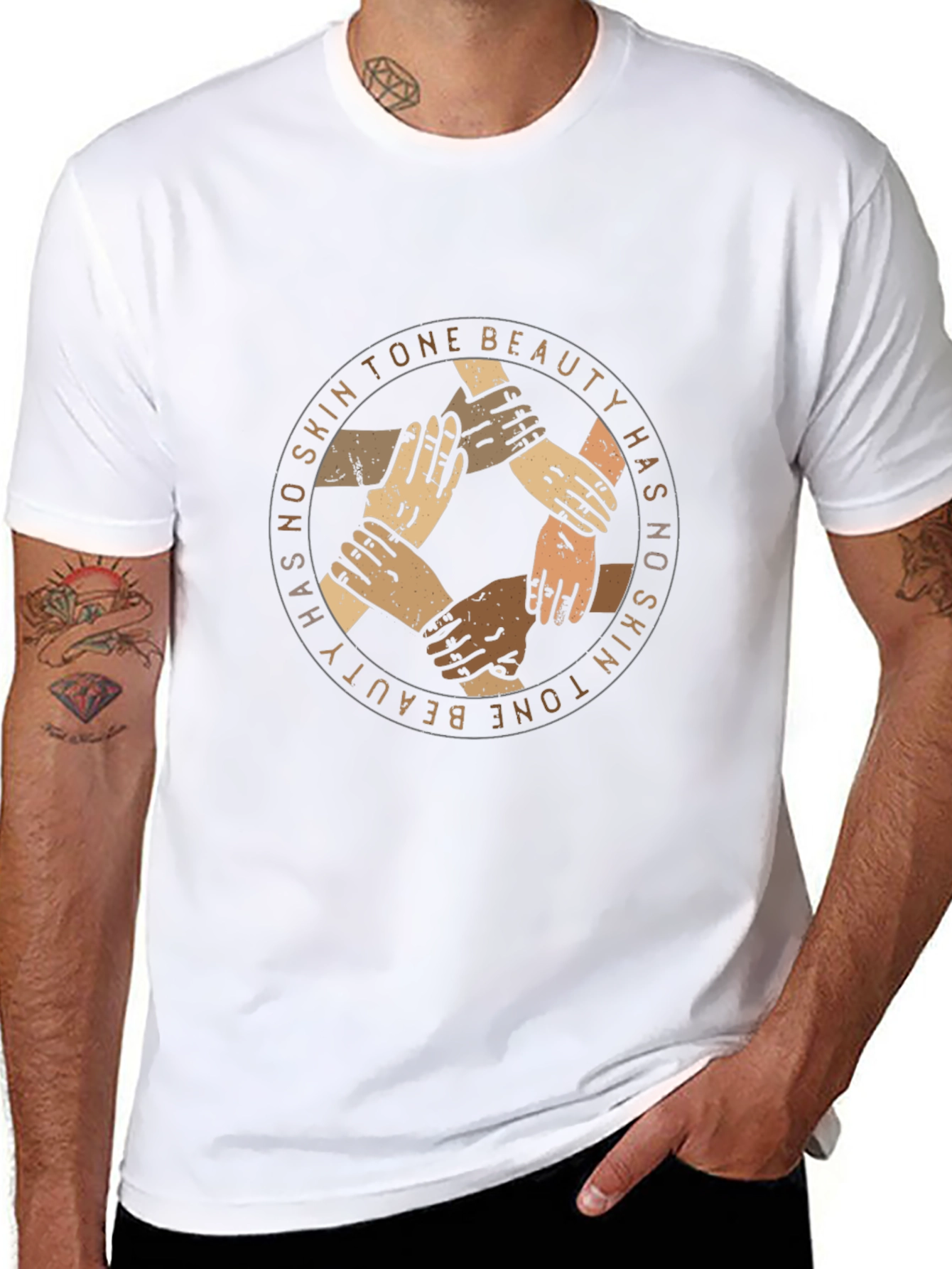 Unity Hands T-Shirt - Beauty Has No Skin Tone