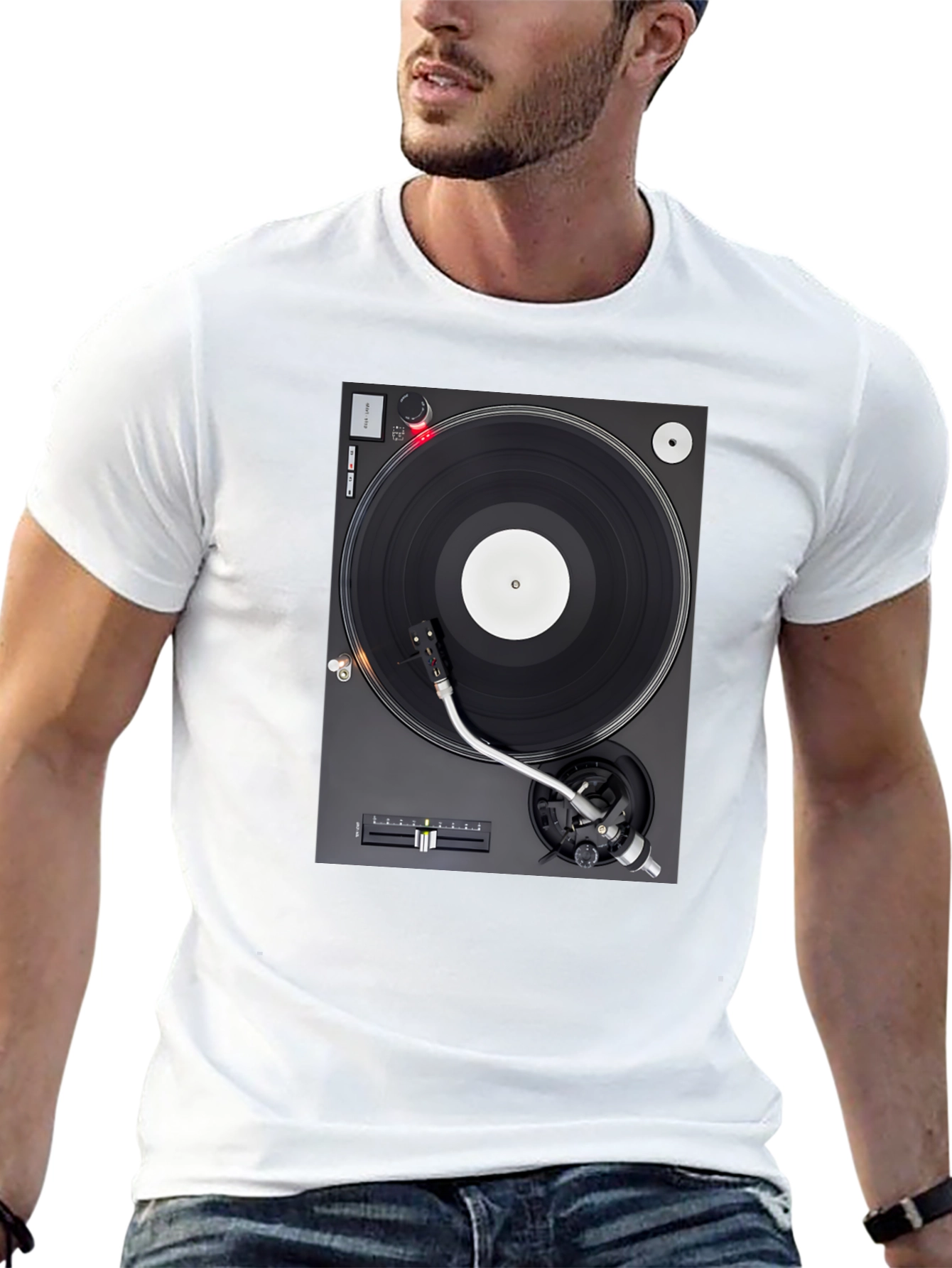 DJ Turntable Graphic Black T-Shirt