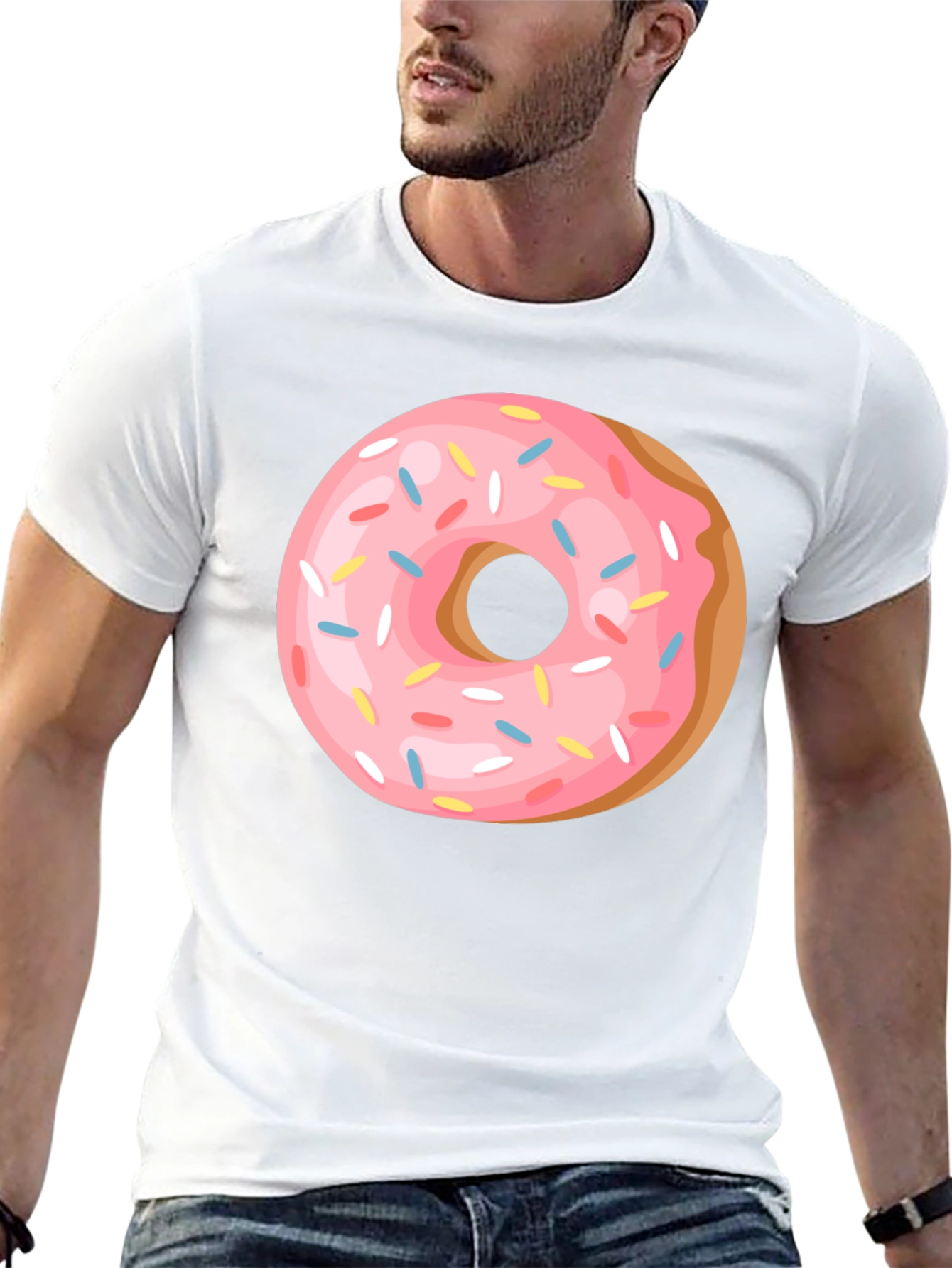 Donut Graphic Tee - Casual Black T-Shirt