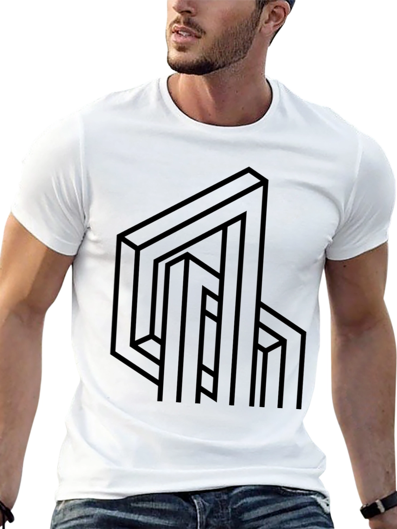 Optical Illusion Graphic Tee - Abstract Design Shirt