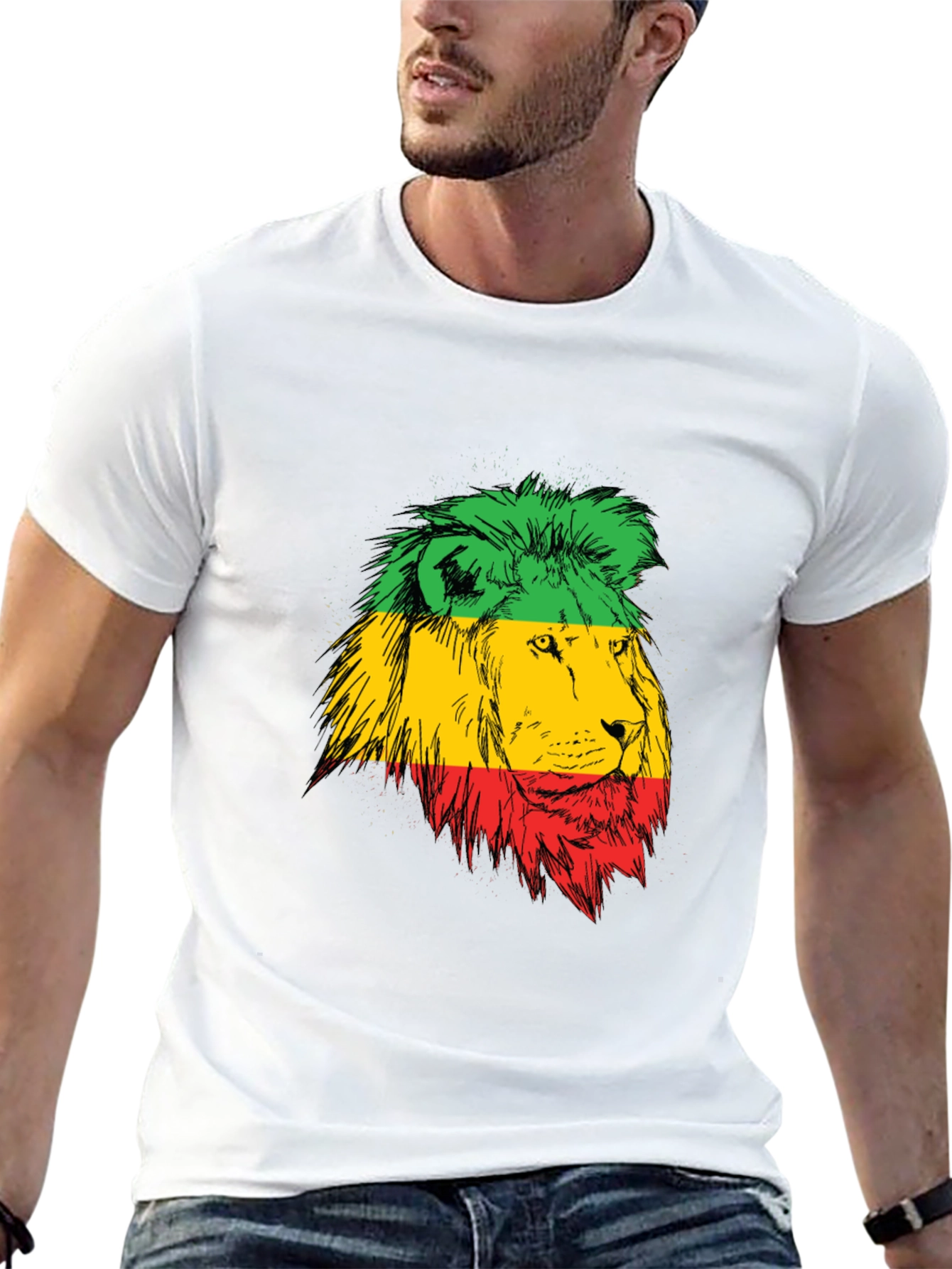 Rasta Lion Graphic Black T-Shirt