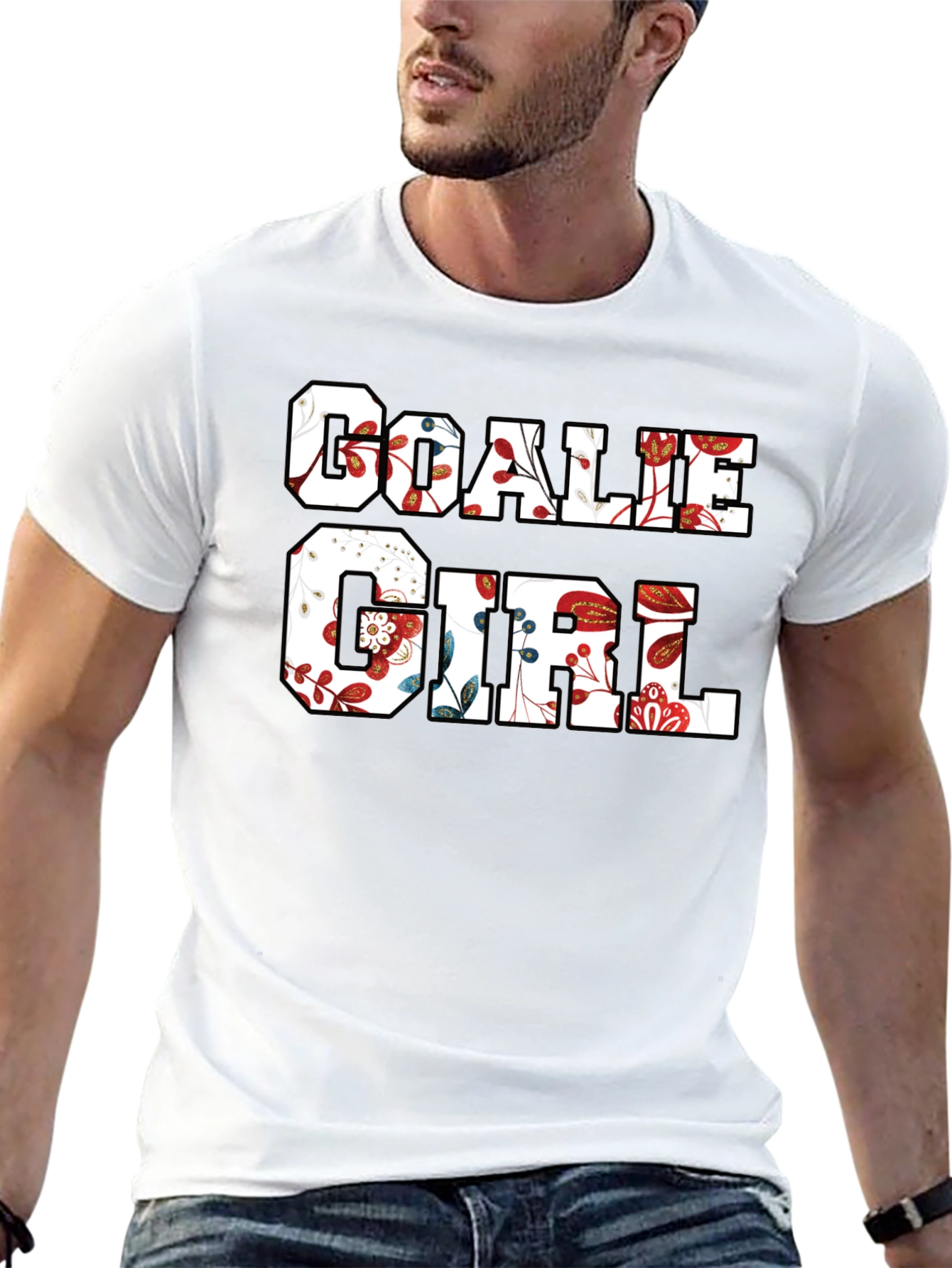 Floral Goalie Girl T-Shirt
