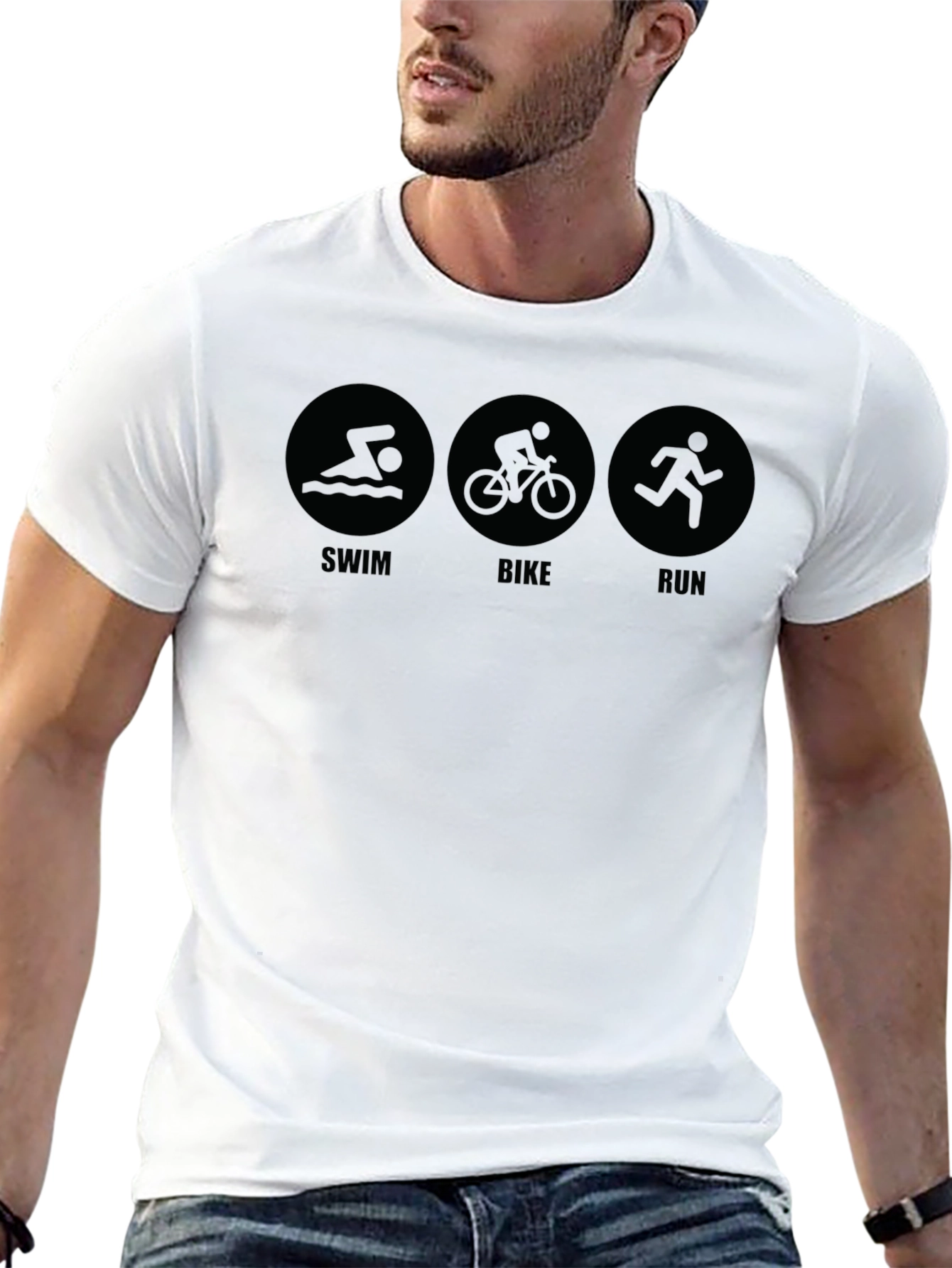 Triathlon Swim Bike Run Graphic T-Shirt