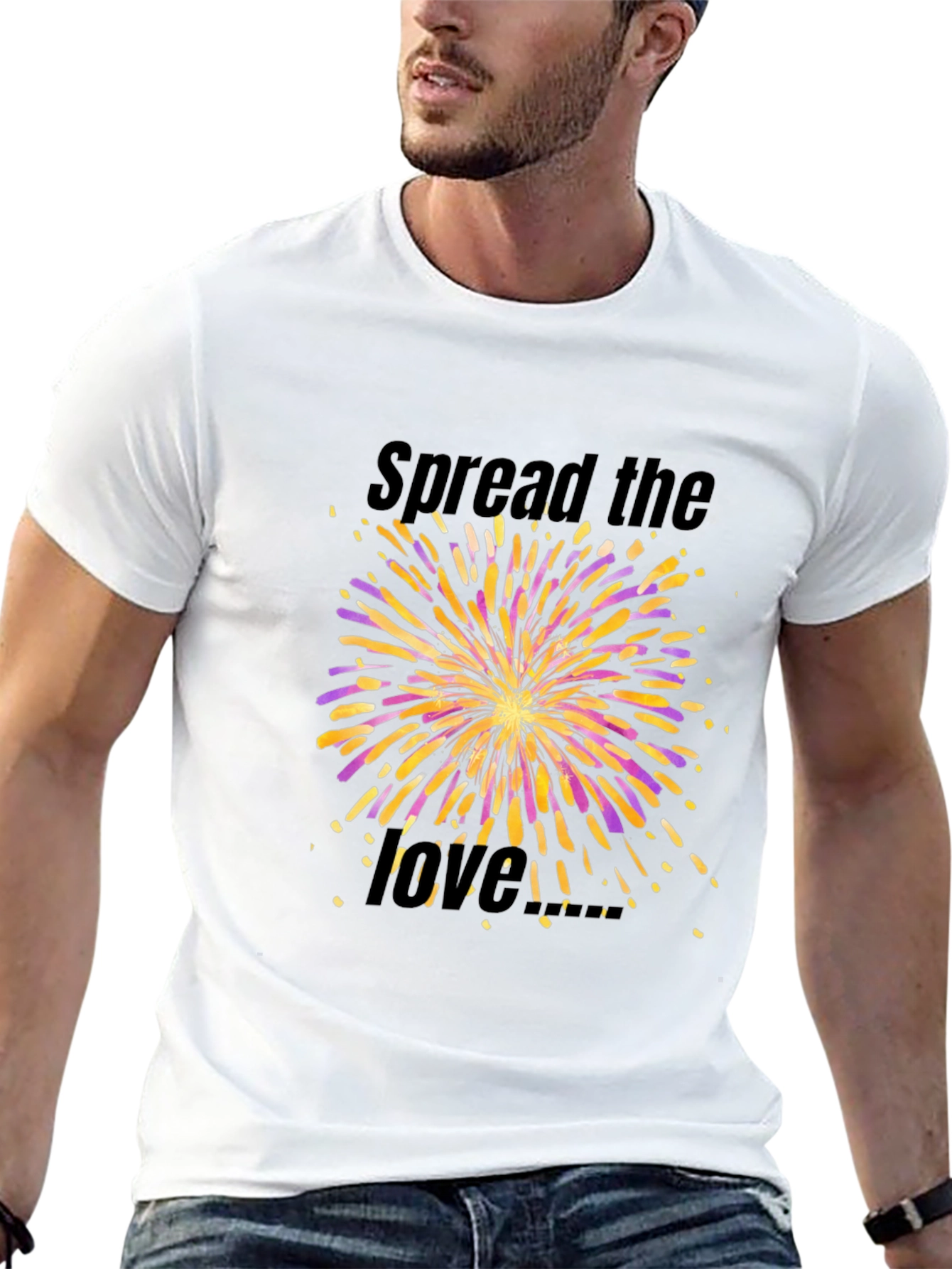 Spread the Love Fireworks Graphic Black T-Shirt