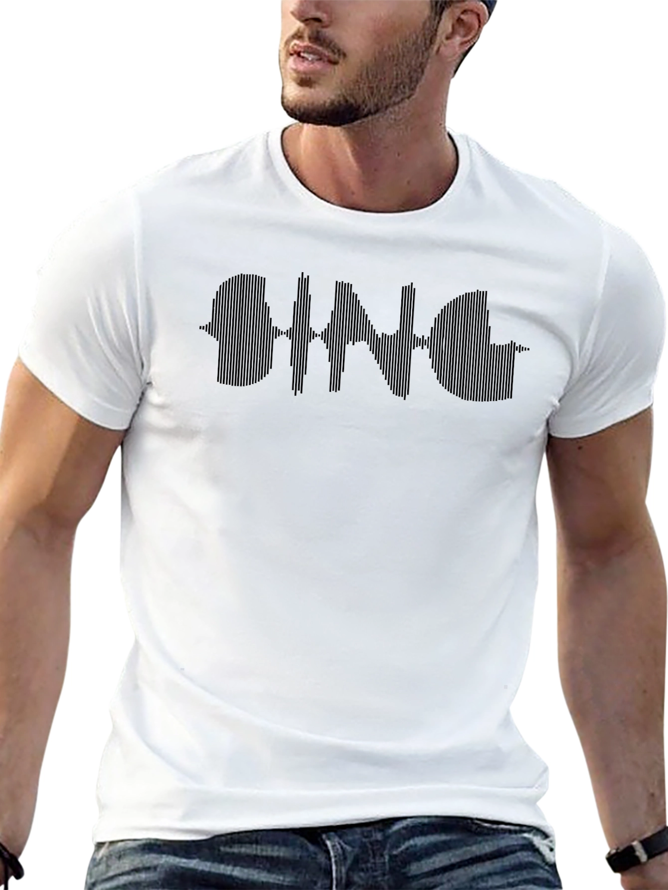 Black Soundwave Graphic T-Shirt for Men