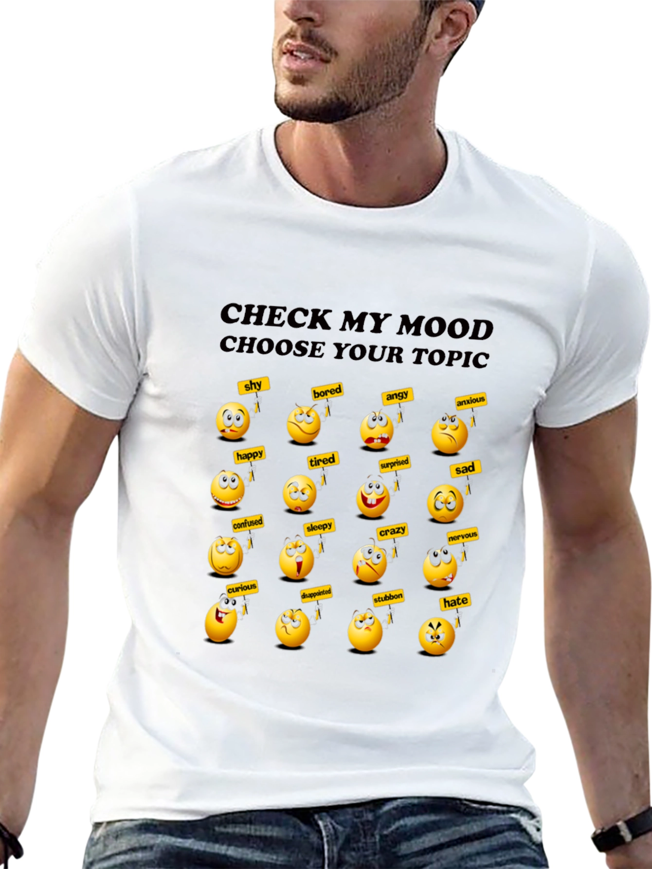 Mood Emoji Graphic Tee - Express Yourself!