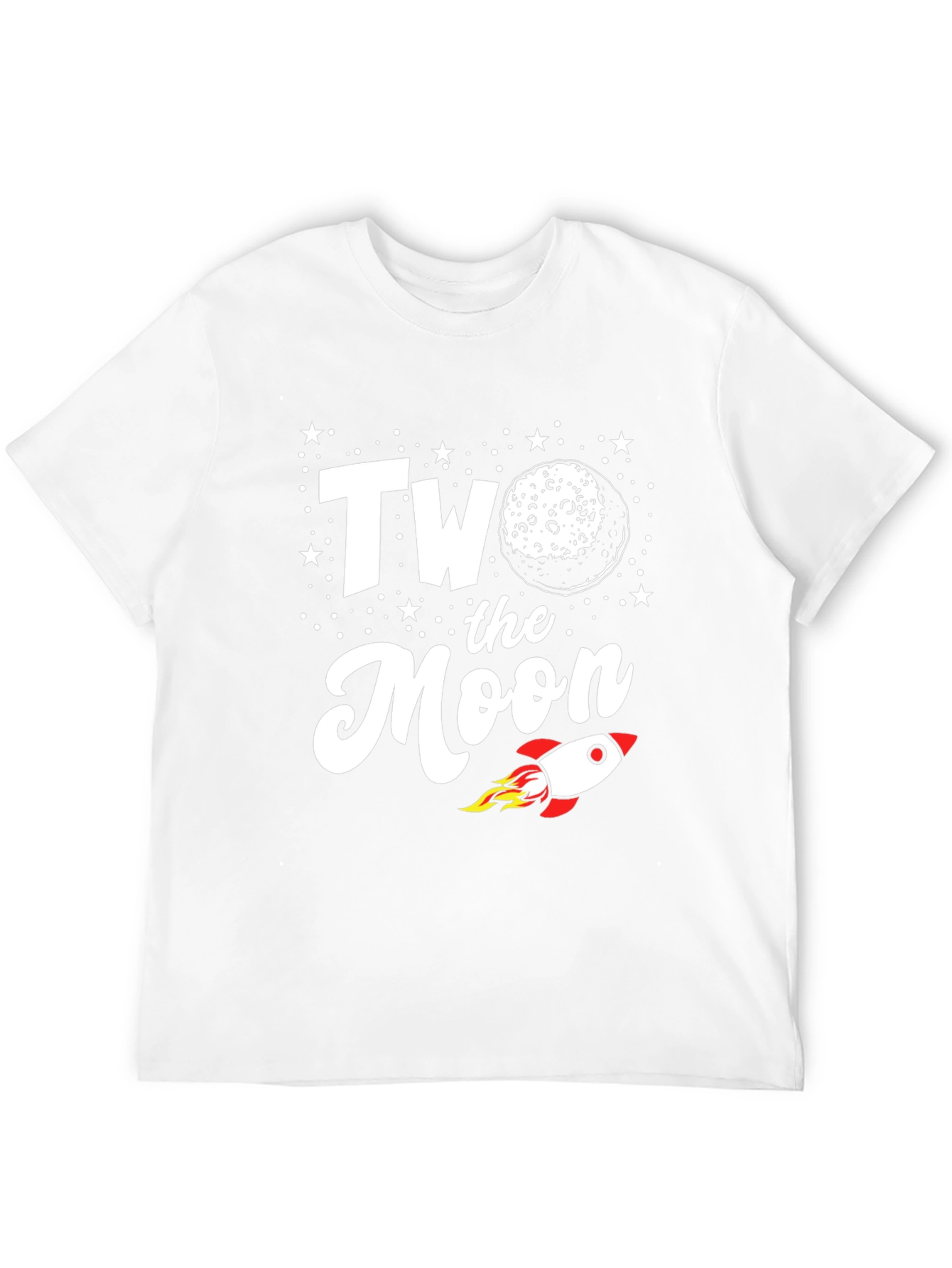 Two the Moon T-Shirt Rocket Blast Off Birthday Tee