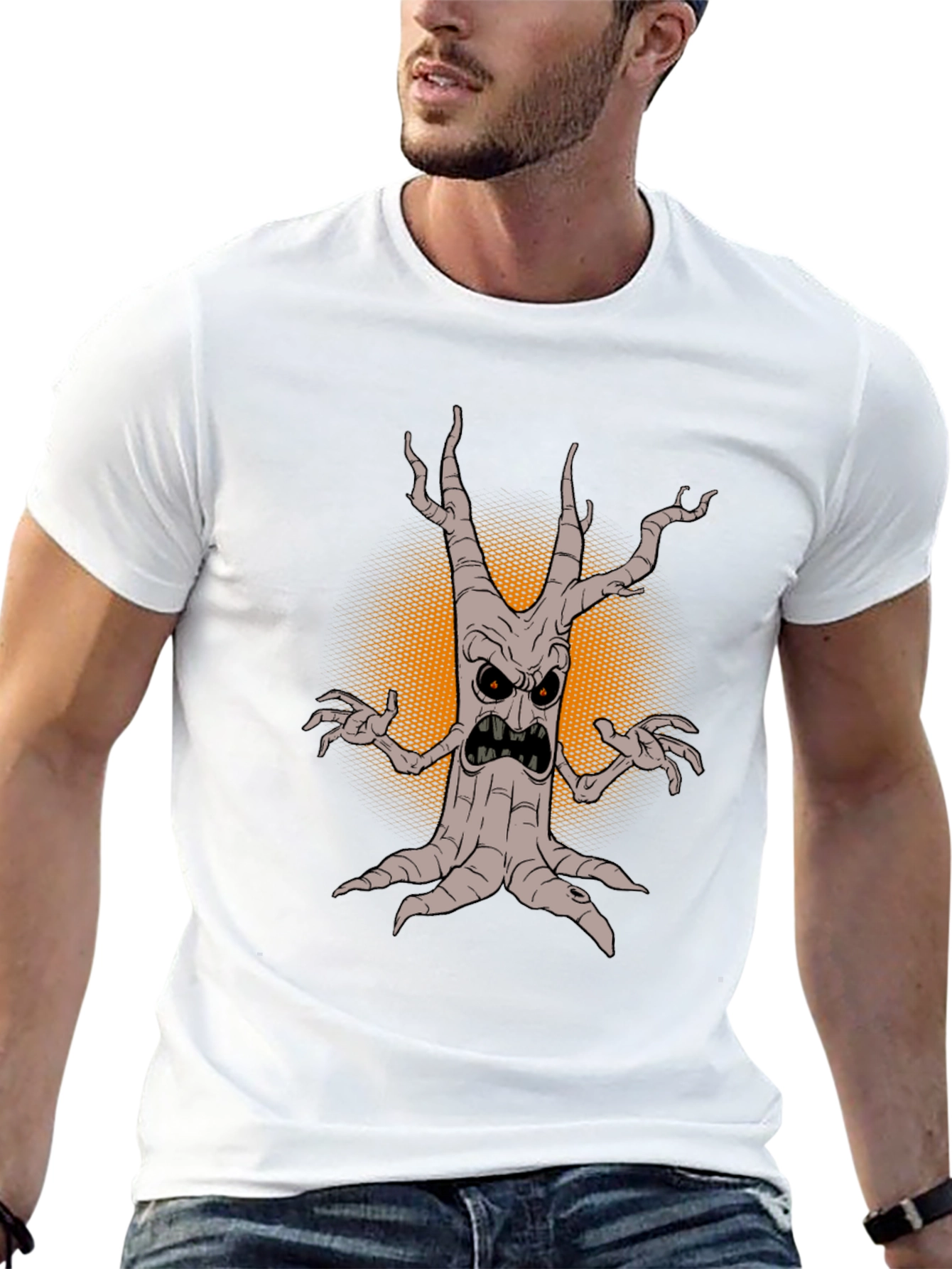 Mens Spooky Tree Graphic Tee - Halloween Style