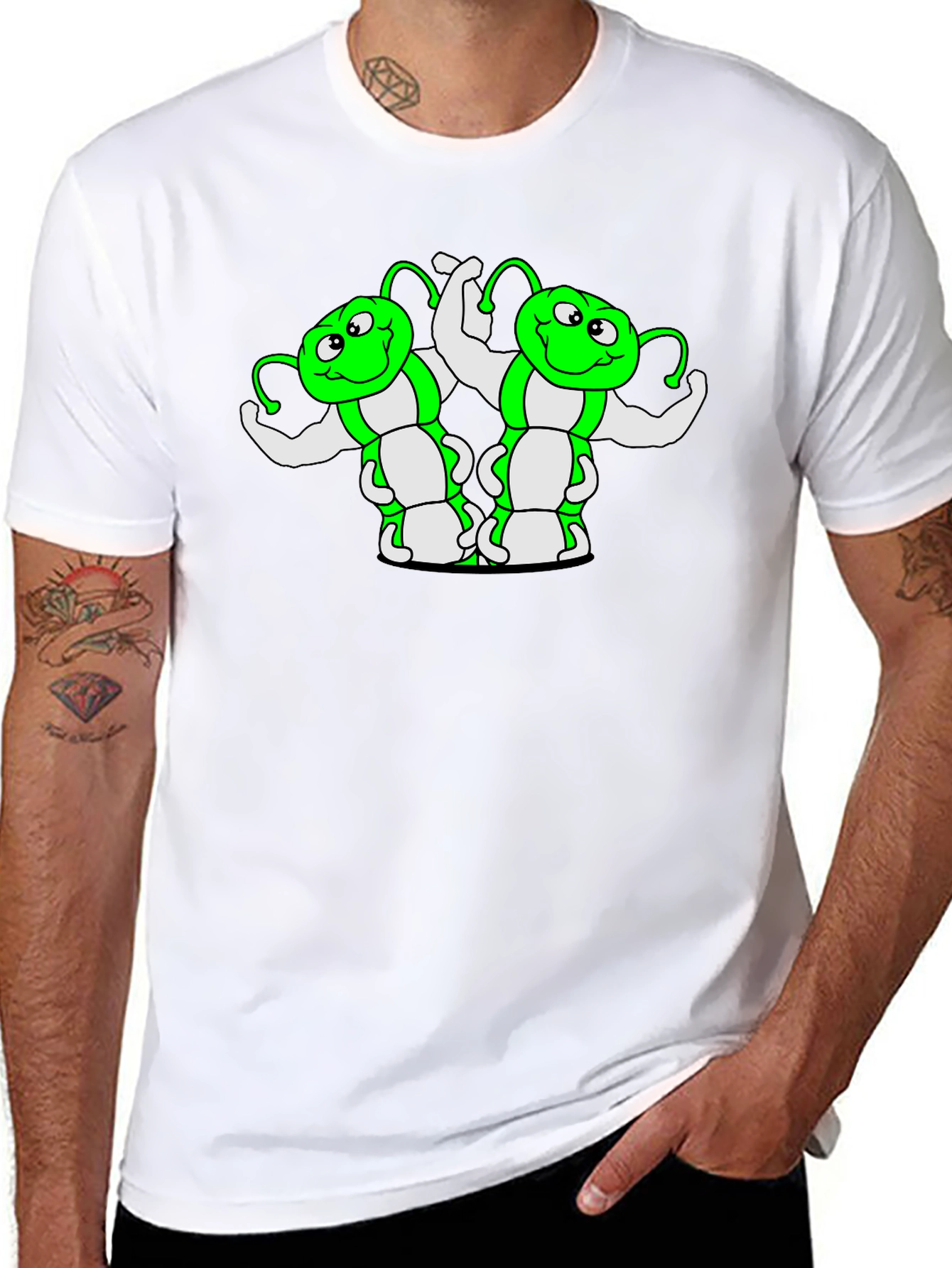 Funny Green Caterpillar Muscle T-Shirt
