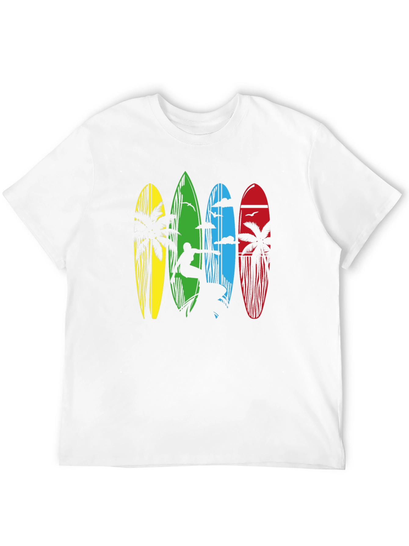 Surfboard Graphic Tee - Beach Style T-Shirt