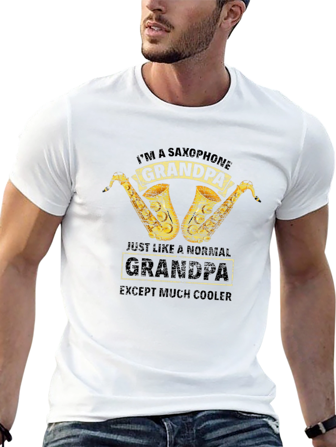 Saxophone Grandpa T-Shirt - Cool Grandpa Gift