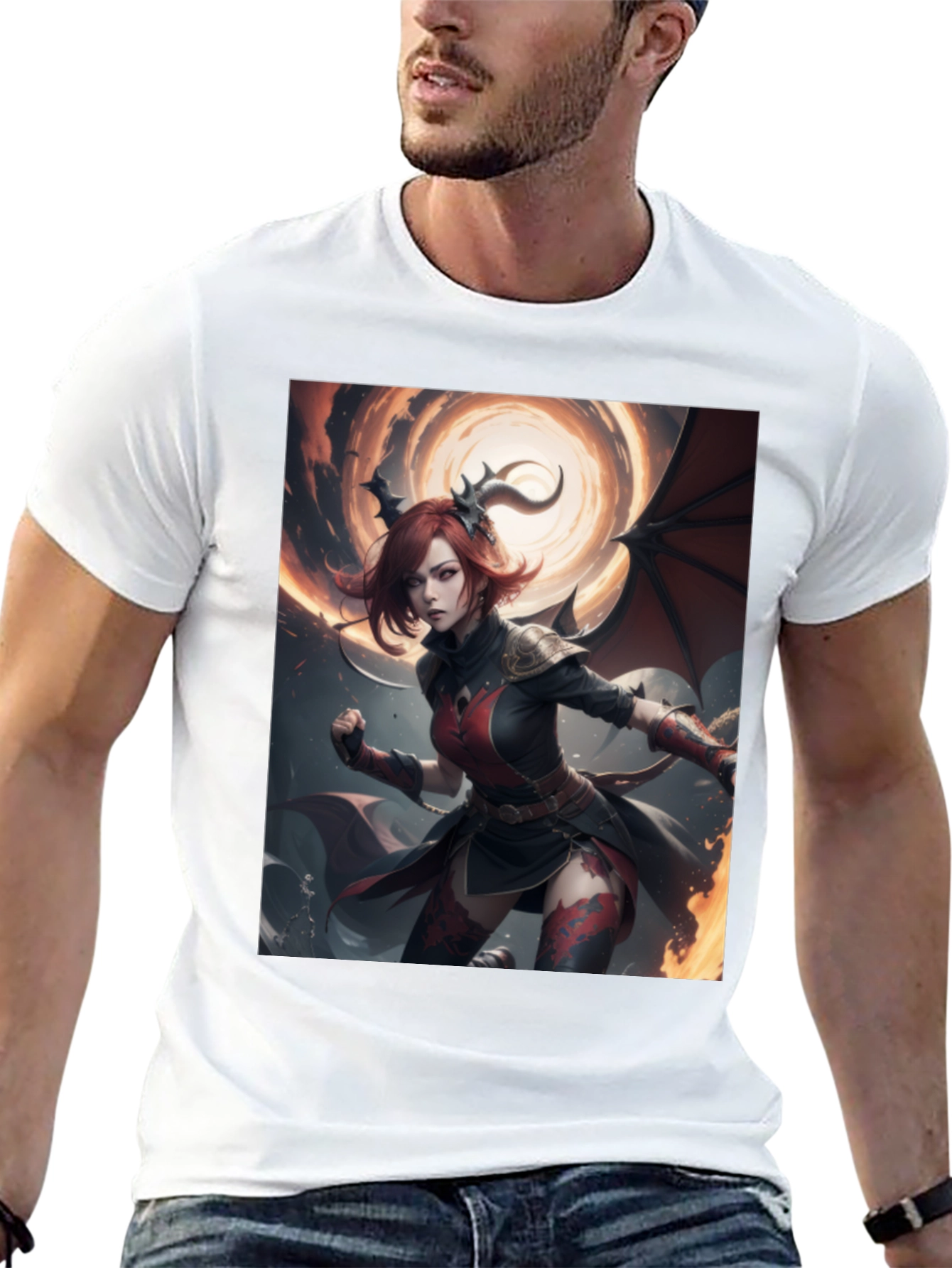 Fiery Succubus T-Shirt - Fantasy Graphic Tee
