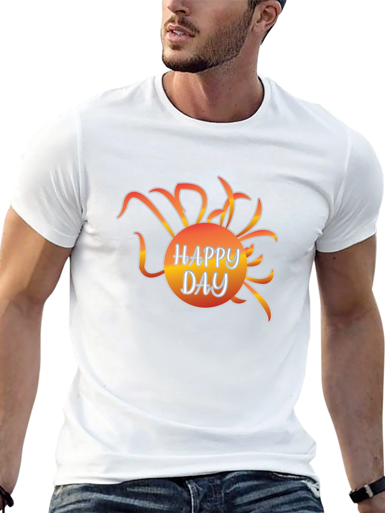 Happy Day Graphic Tee - Black Casual T-Shirt