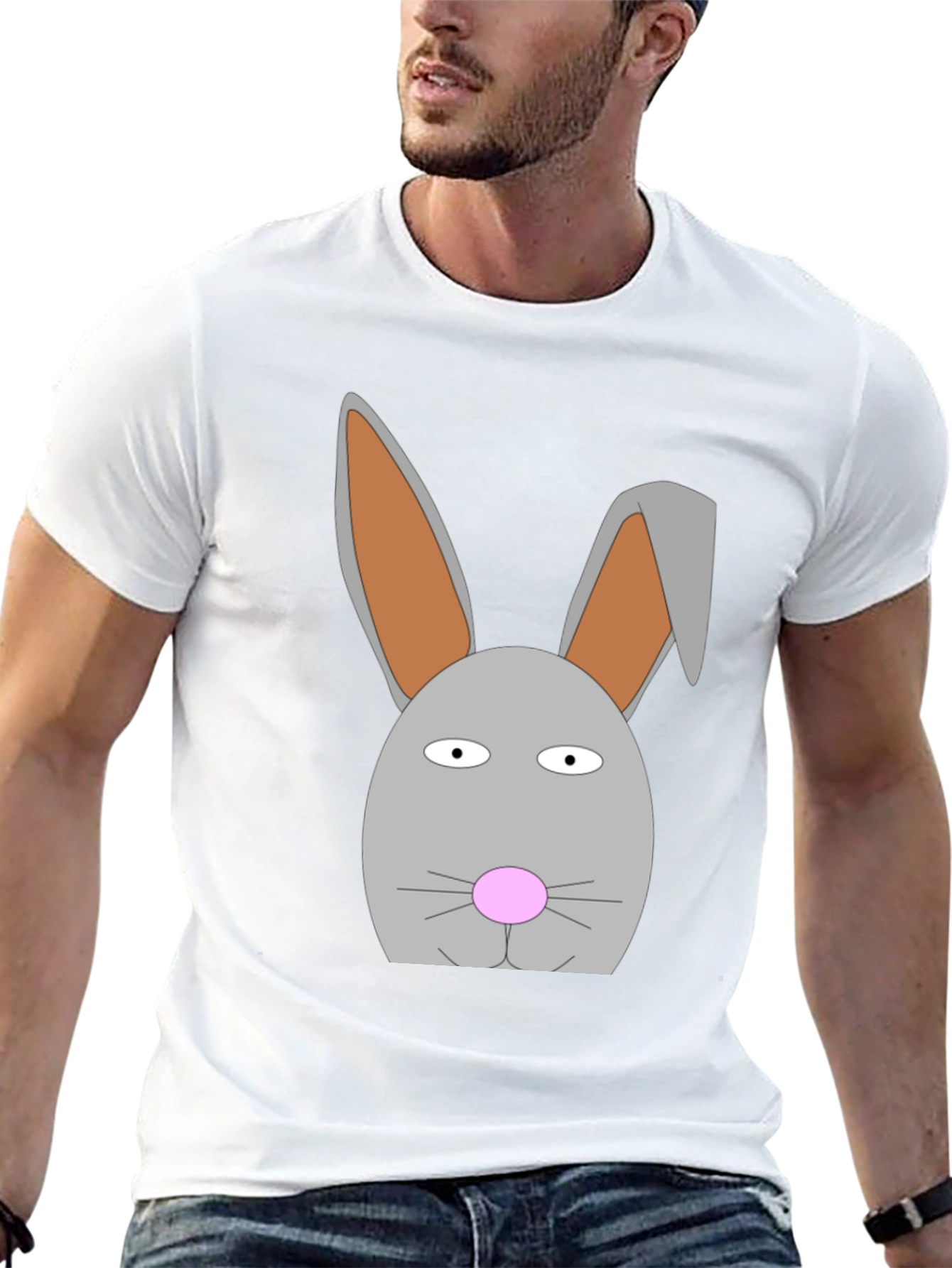 Funny Cartoon Bunny Rabbit Graphic T-Shirt